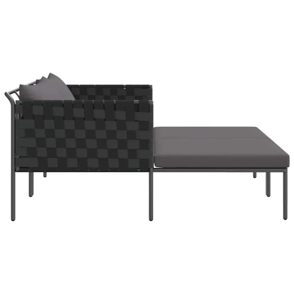 Ležalnik Antracit 153 x 115 x 69.5 cm Prašno lakirano jeklo - slika 7