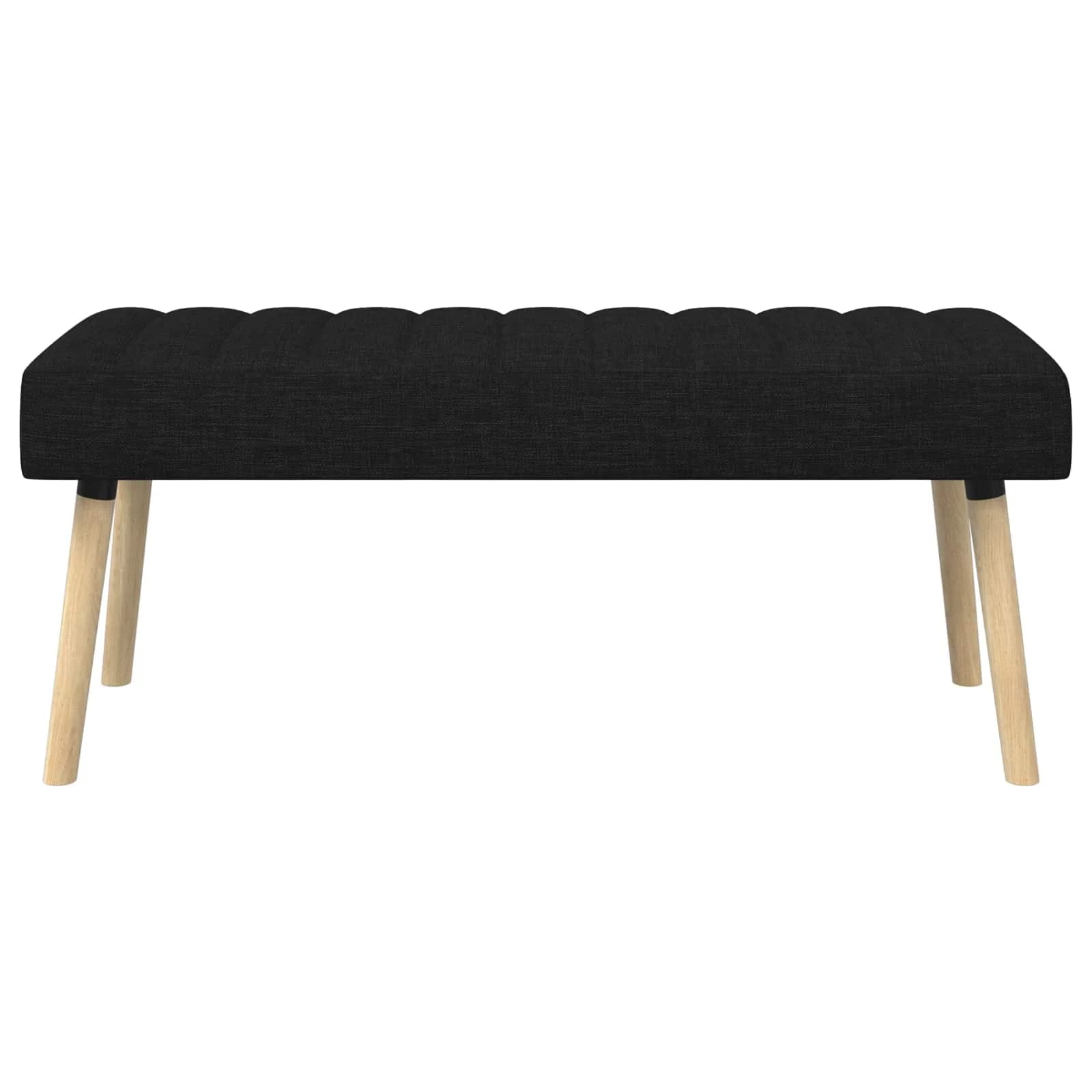 Bench z kanalnim oblazinjenjem Črna 110 x 40 x 46 cm Blago - slika 5