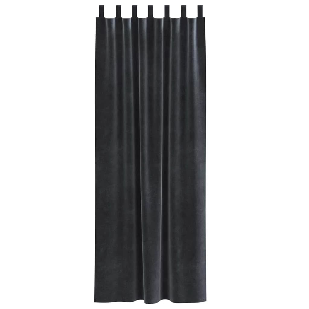 Zatemnitvene zavese 2 kos Temno siva 140 x 225 cm Žamet - slika 4