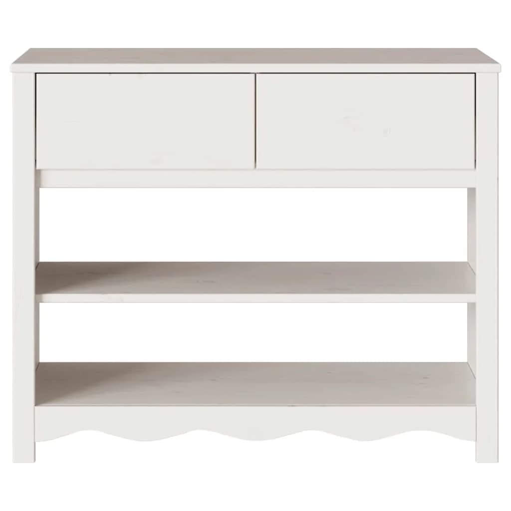 Konzolna miza Drammen Bela 89,5 x 37 x 73 cm Masivno borovo les - slika 7