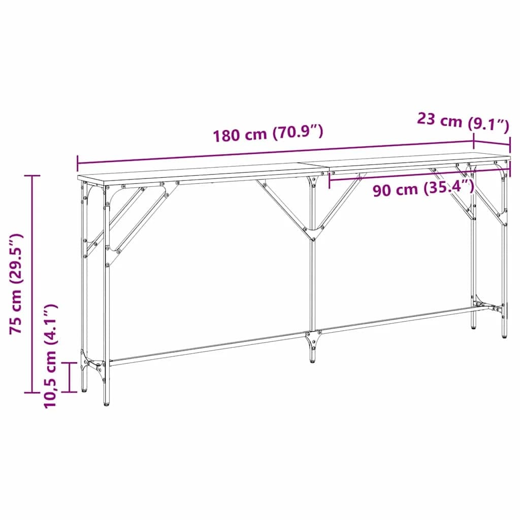 Konzolna miza artisan hrast 180 x 23 x 75 cm - slika 12