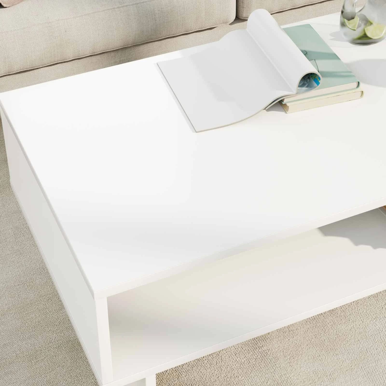 Klubska miza Bela 100 x 46 x 35 cm Inženirski les - slika 4