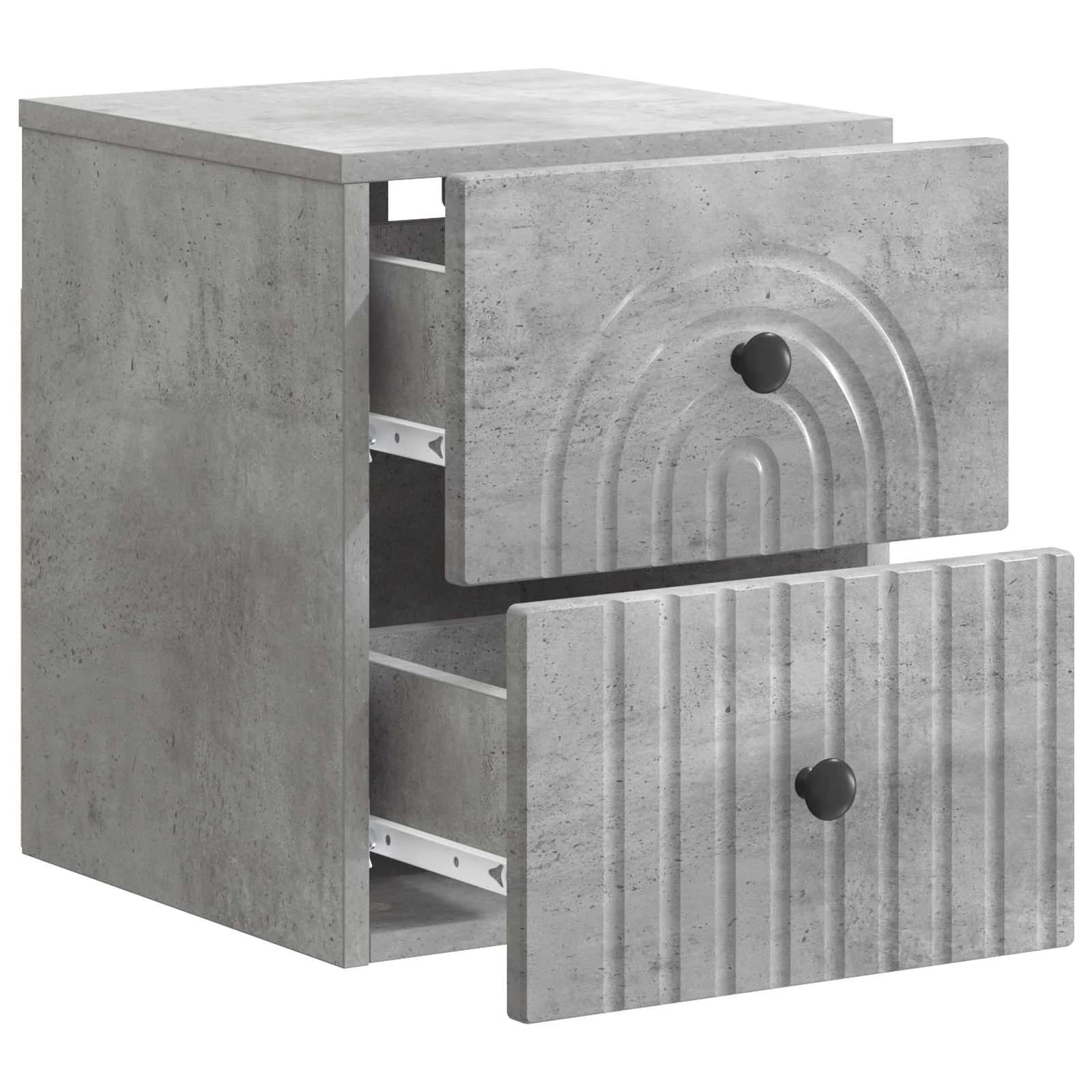 Stenski nočni omarici 2 kos Betonsko siva 33 x 34,5 x 40 cm - slika 6