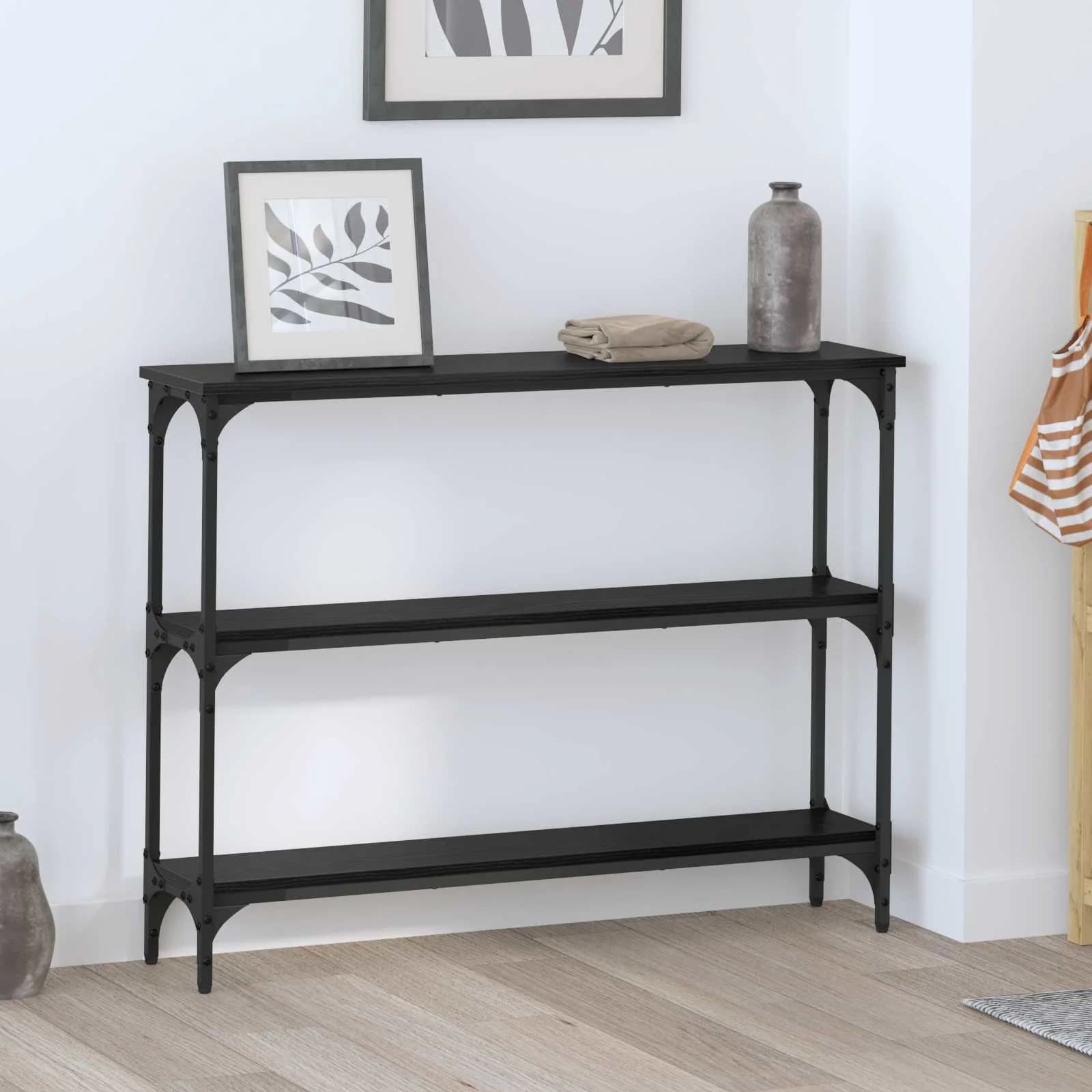 Konzolna miza Črni hrast 100 x 22,5 x 75 cm Inženirski les