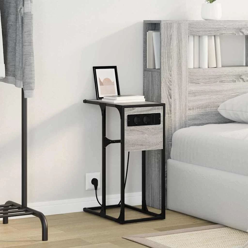 Nočna omarica Siva Sonoma 41,5 x 26 x 60,5 cm Inženirski les - slika 4