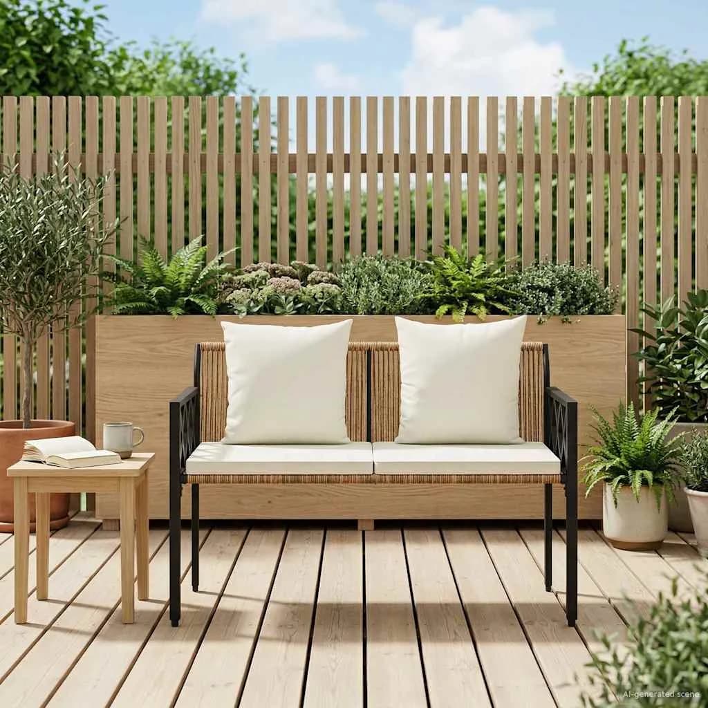 Zunanje klopi 2 -Seater 116 x 56 x 75 cm poli ratan