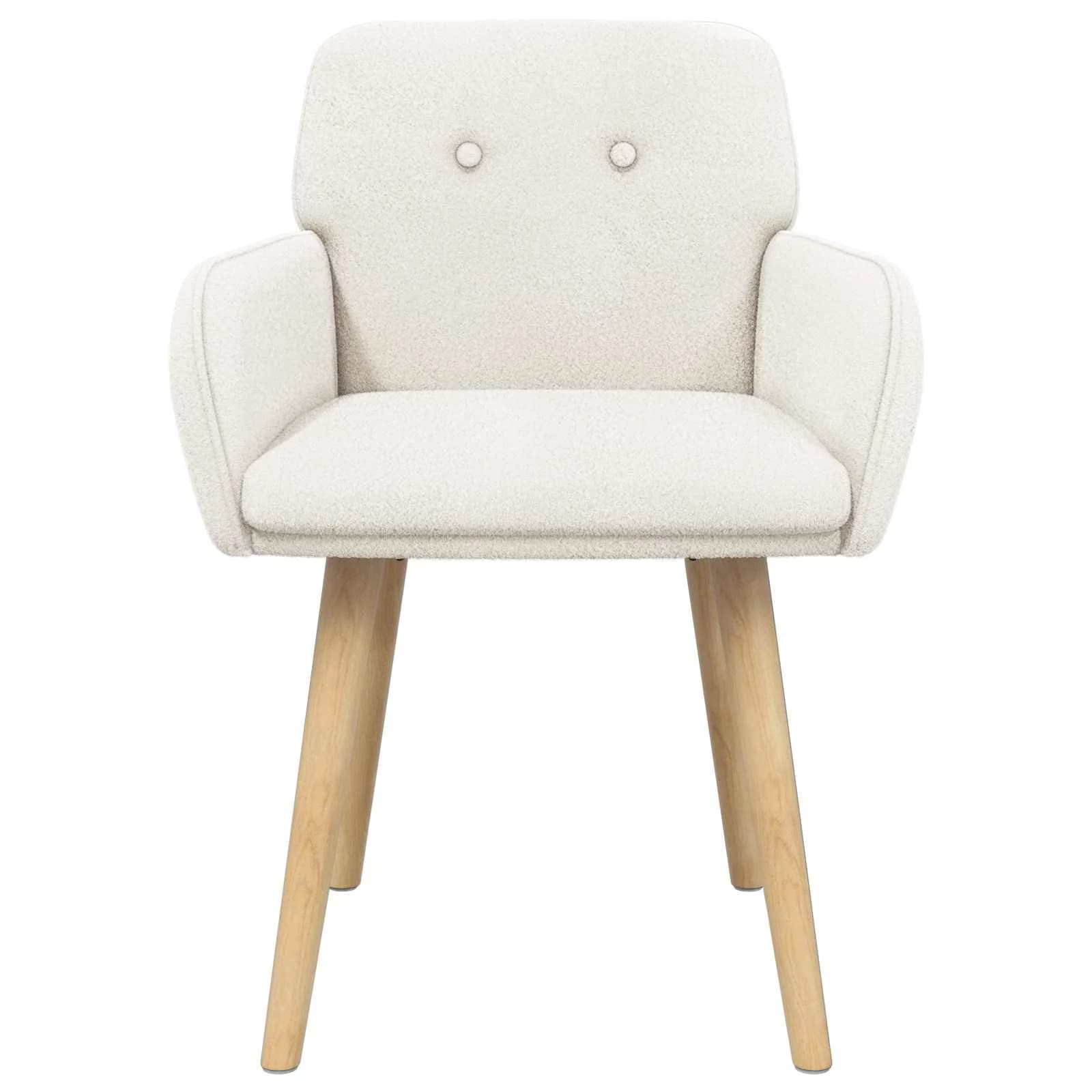Jedilni stoli 2 kos Bouclé Krem 59 x 57 x 85 cm - slika 3