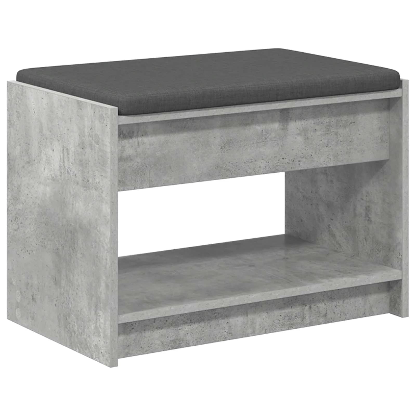 Haldna klop Beton Siva 63 x 38 x 45 cm Oblikovan Les in Tkanina - slika 2