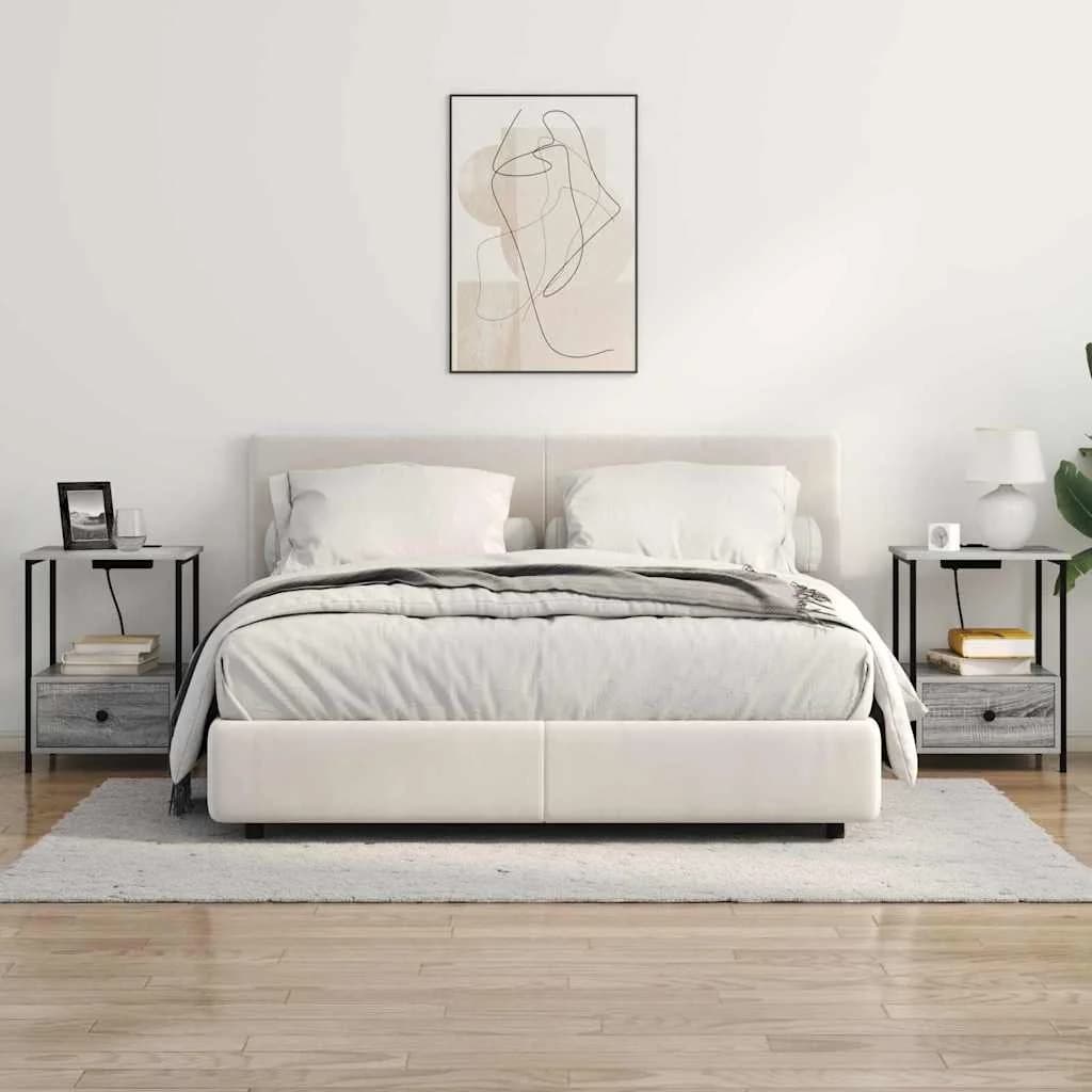 Nočna omarica Siva Sonoma 42 x 41 x 56 cm Inženirski les - slika 4