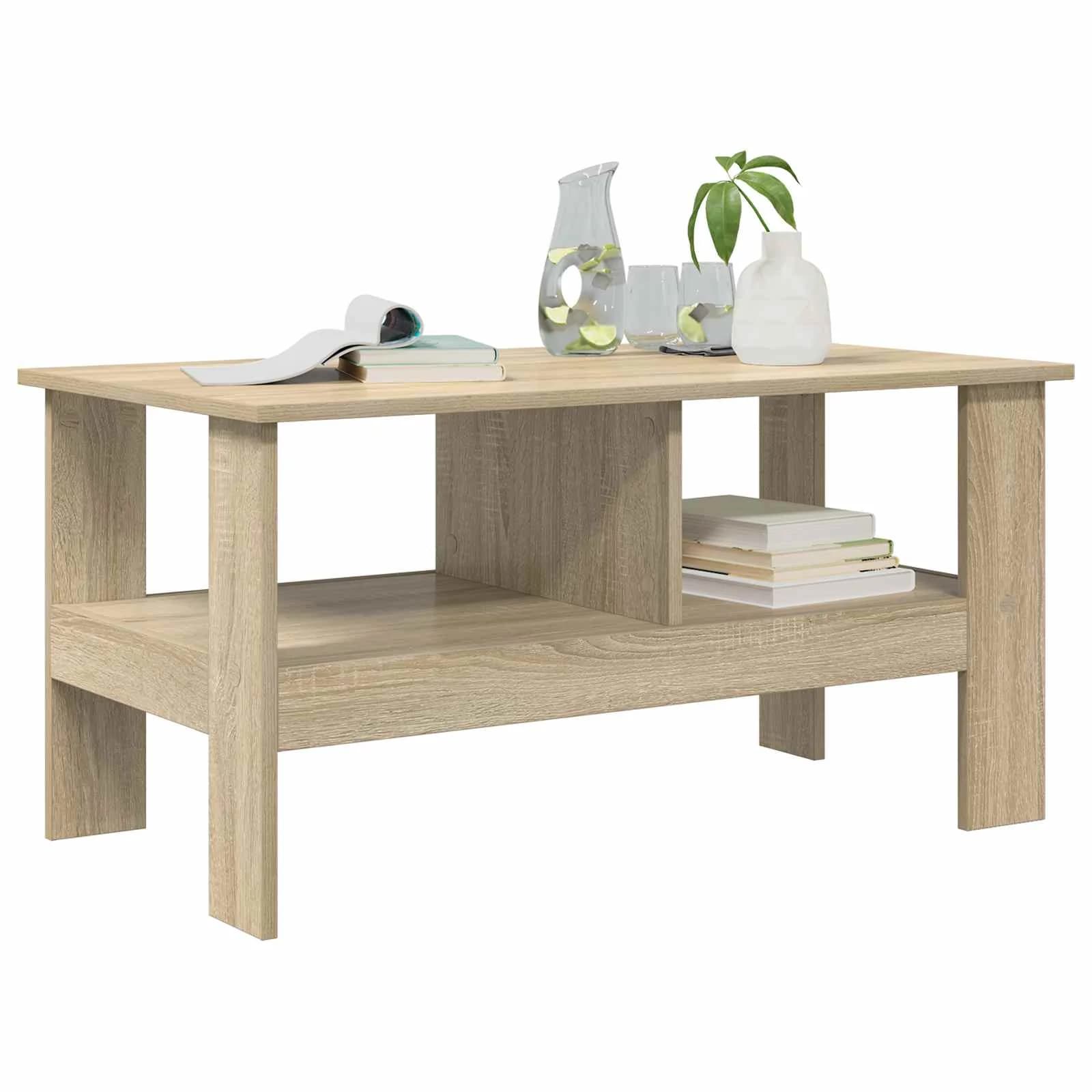 Klubska miza Sonoma hrast 90 x 50 x 45 cm Inženirski les - slika 3