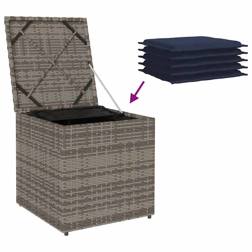 Škatla za blazine Siva 50 x 50 x 50 cm poli ratan - slika 11