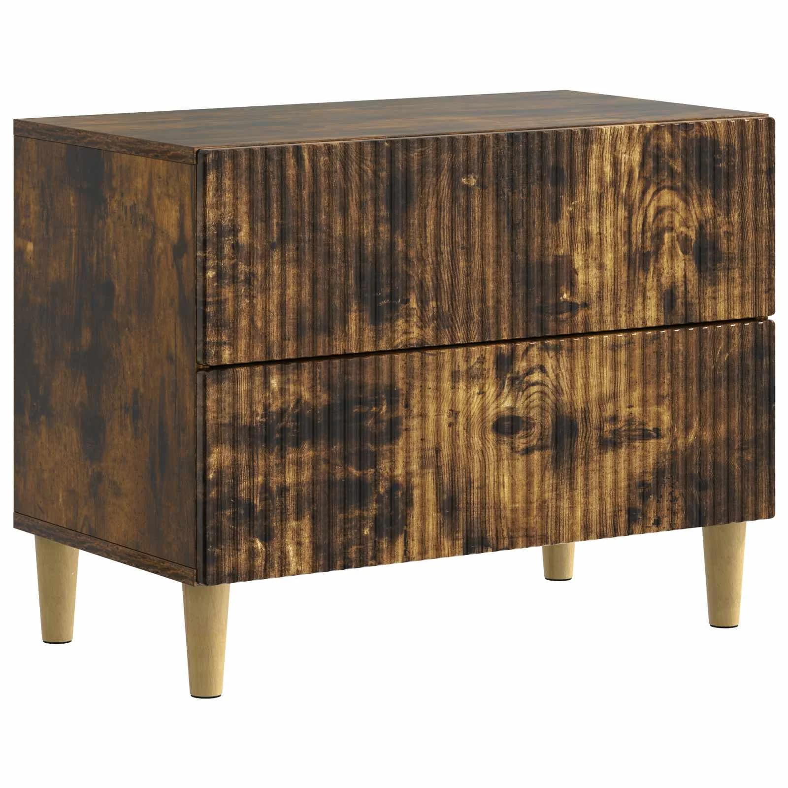 Nočna omarica Dimljen hrast 62 x 34,5 x 48 cm Inženirski les - slika 2