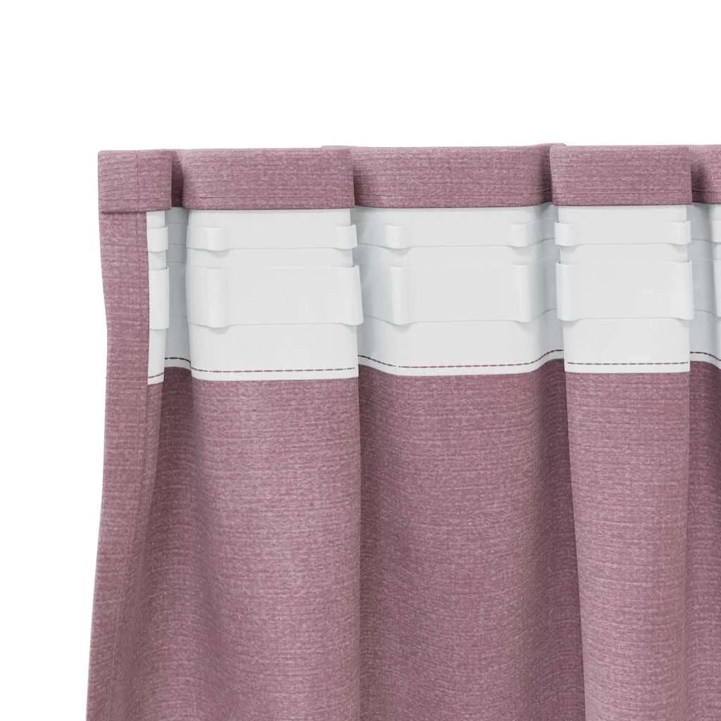 Zatemnitvene zavese 2 kos Temno roza 140 x 140 cm Žamet - slika 5