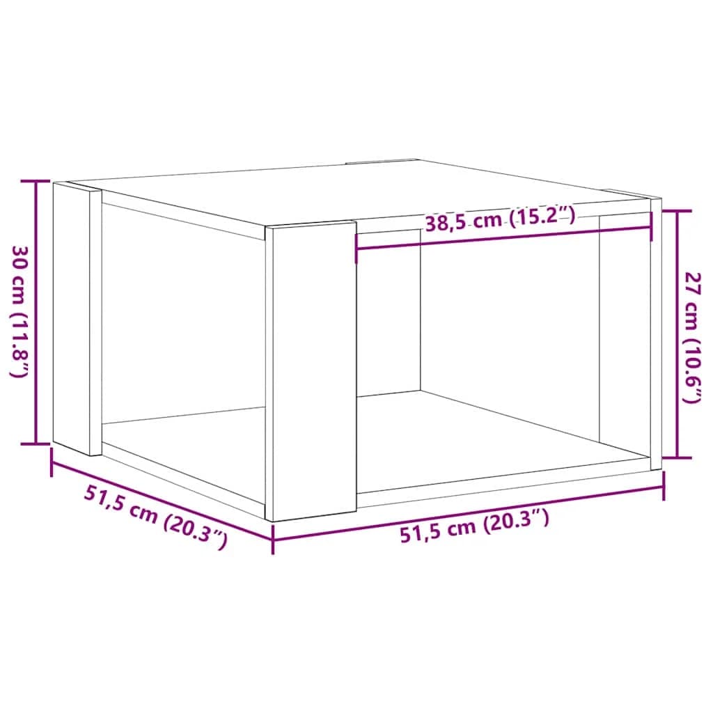 Klubska miza Umetni hrast 51,5 x 51,5 x 30 cm Inženirski les - slika 11