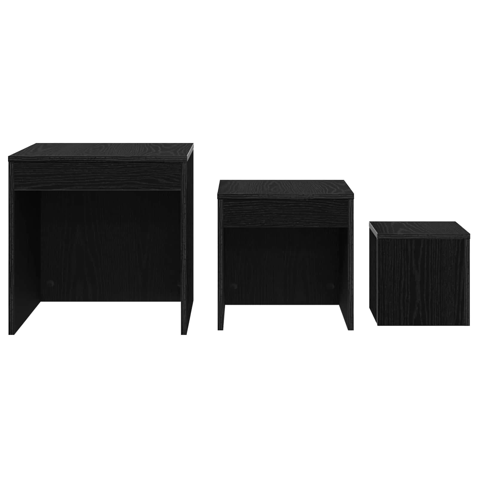 Klubska miza 3 kos Črna Orehovina 45 x 45 x 45 cm - slika 6