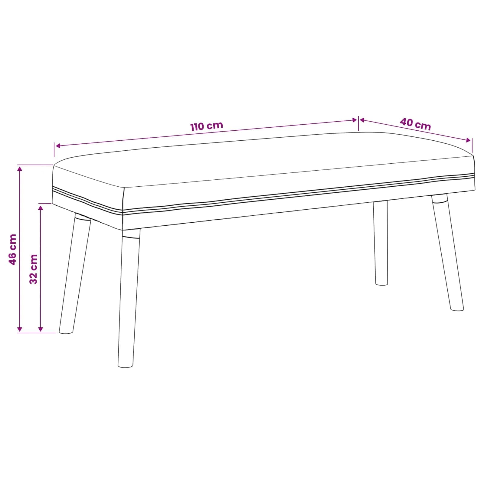 klop Enobarvno Roza 110 x 40 x 46 cm Bouclé - slika 9