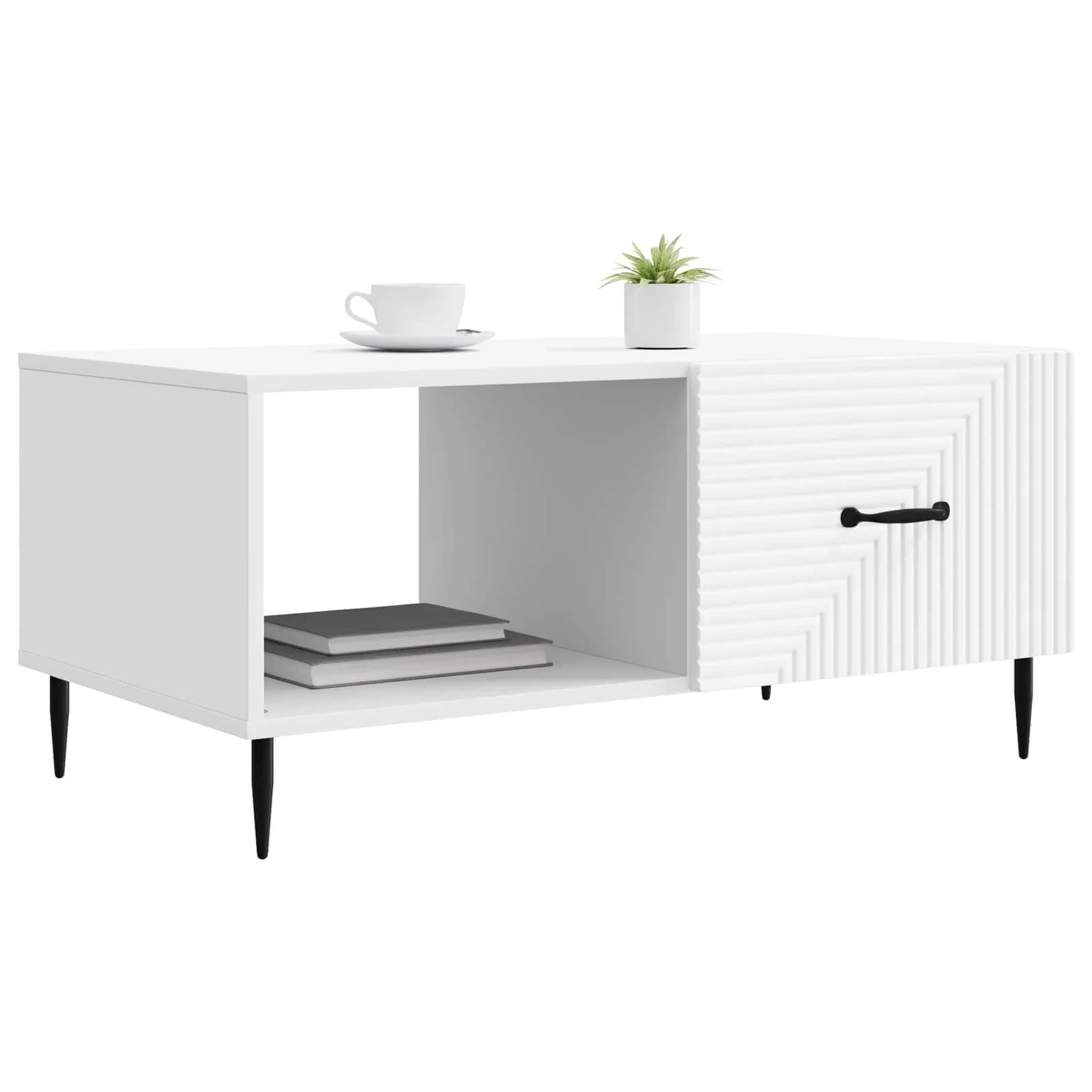 Klubska miza Bela 90 x 50 x 40 cm Inženirski les - slika 3