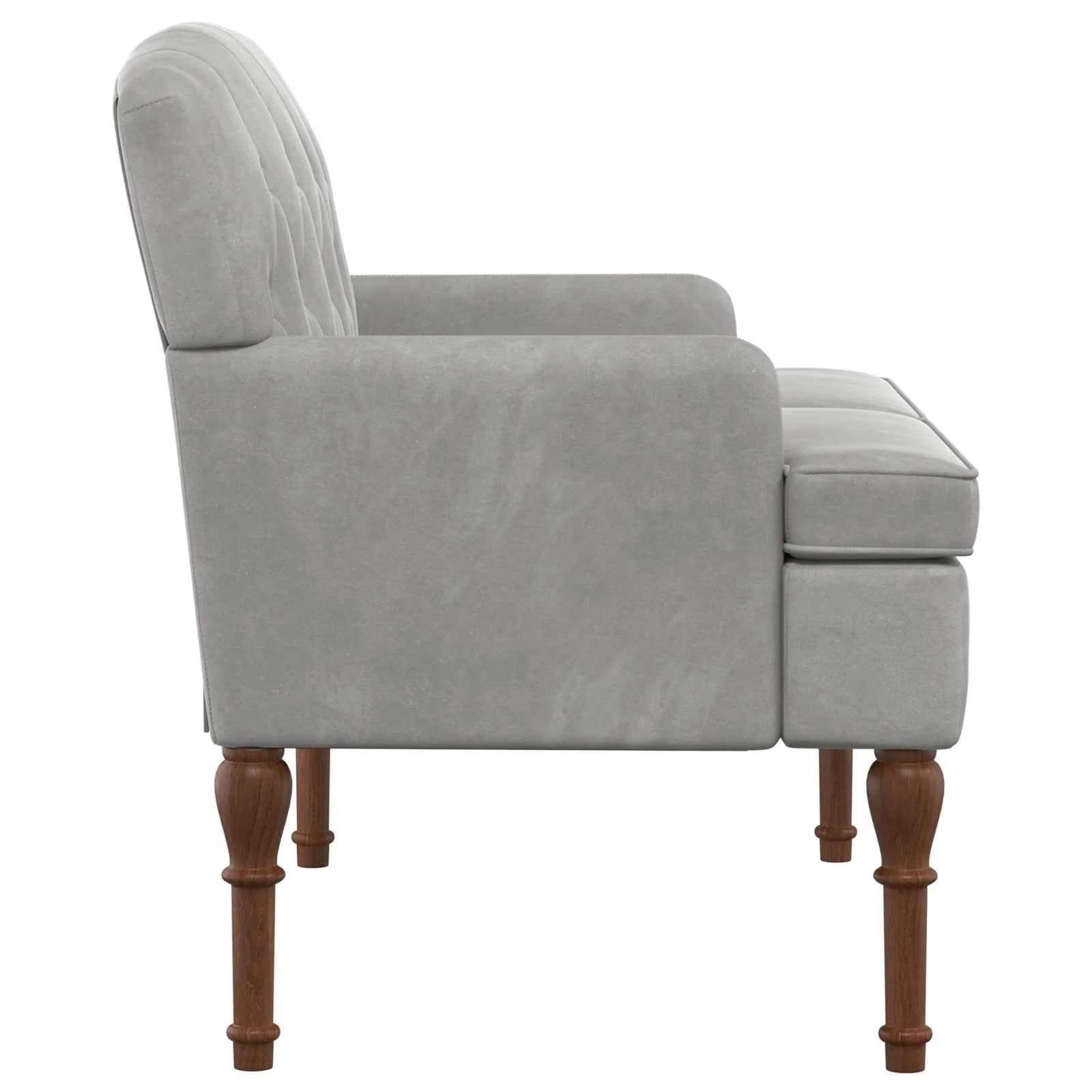 Dvojnica s gumbi Svetlo siva 111 x 65 x 79 cm Žamet - slika 4