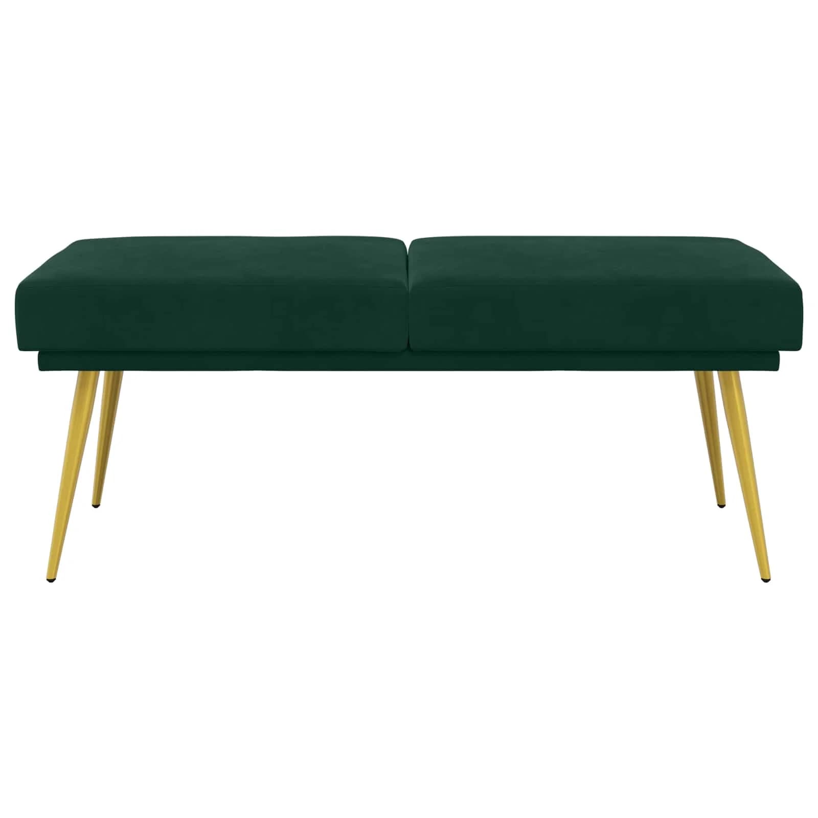 Dvojna klop Temno zelena 120 x 45 x 46 cm Žamet - slika 5