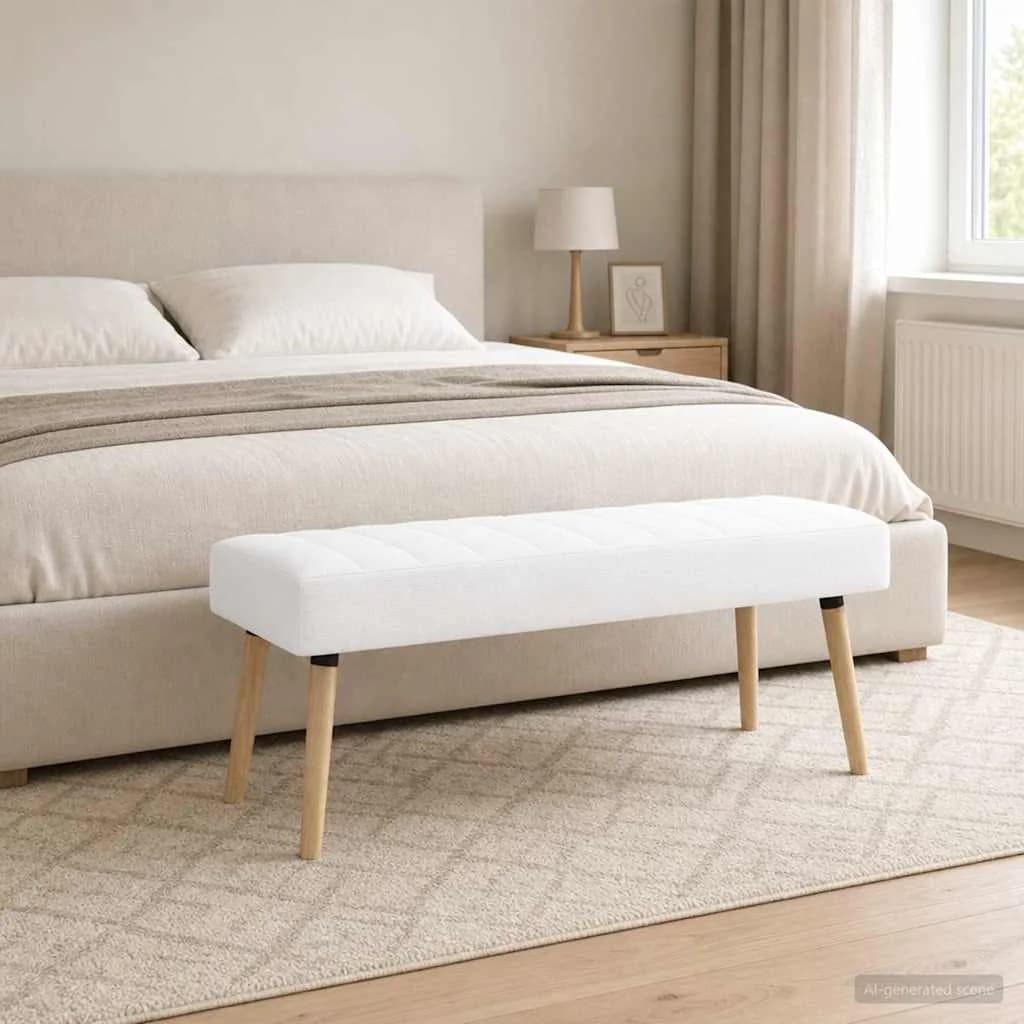 Bench z kanalnim oblazinjenjem Bela 110 x 40 x 46 cm Blago - slika 4