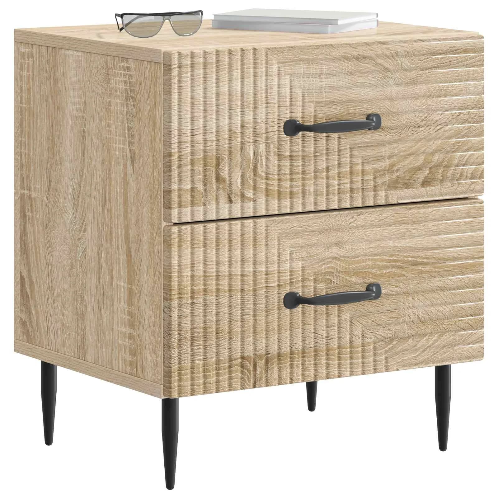 Nočna omarica Sonoma hrast 43 x 34,5 x 47,5 cm Inženirski les - slika 3