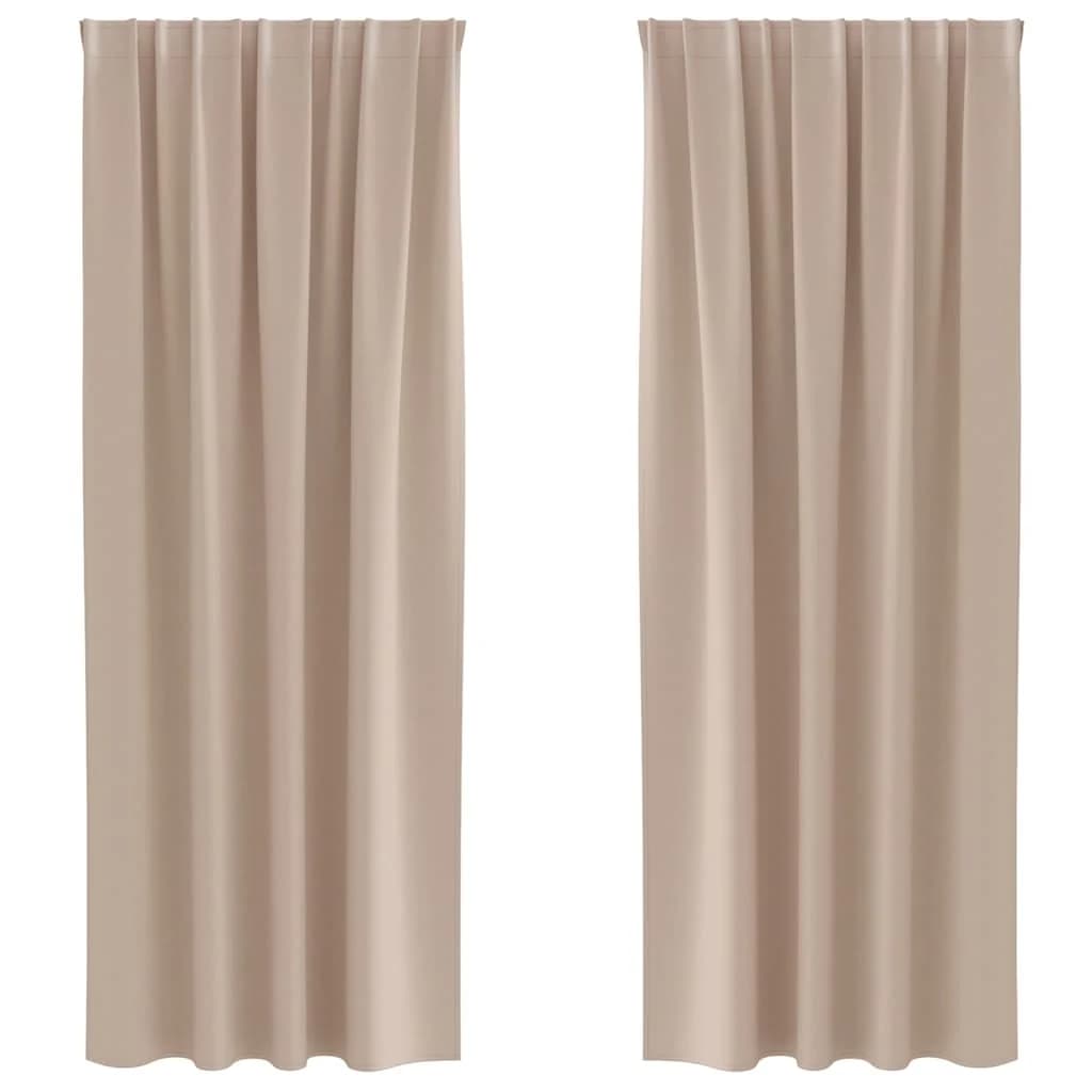 Zavese za zatemnitev z obroči 2 kos Taupe 245 x 140 cm - slika 2