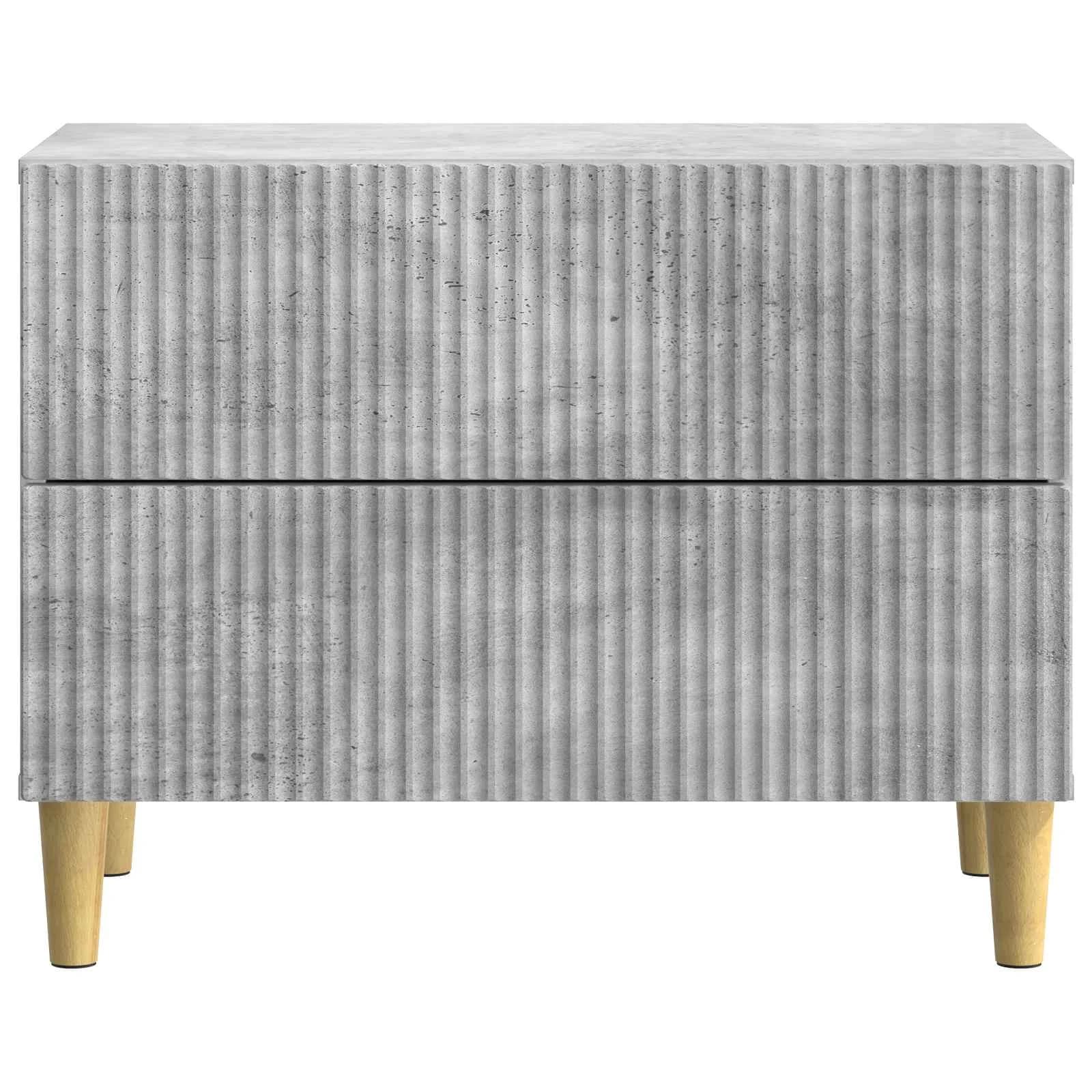 Nočna omarica Betonsko siva 62 x 34,5 x 48 cm Inženirski les - slika 5