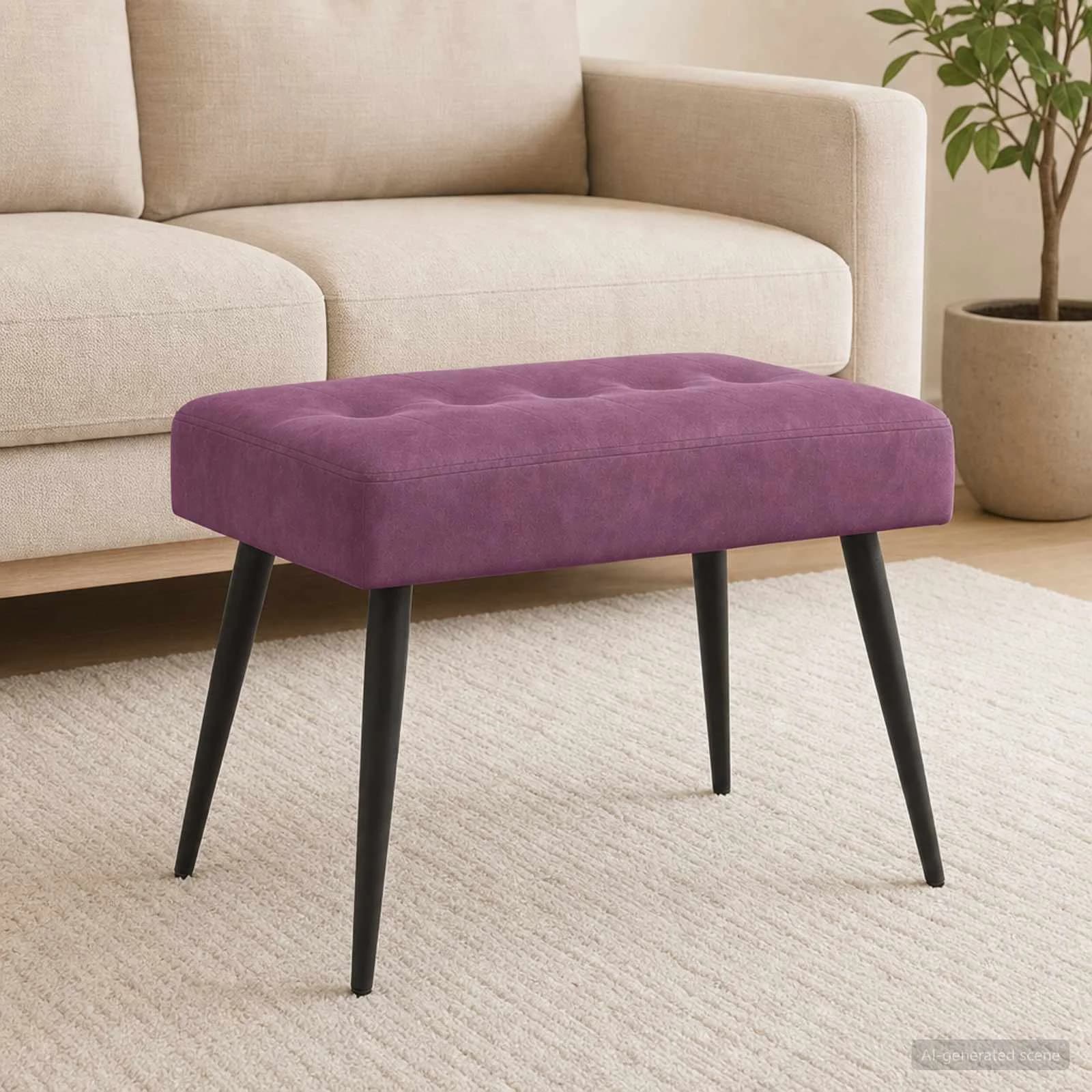 Klop s gumbnim oblazinjenjem Vijolična 60 x 40 x 45 cm Žamet - slika 4
