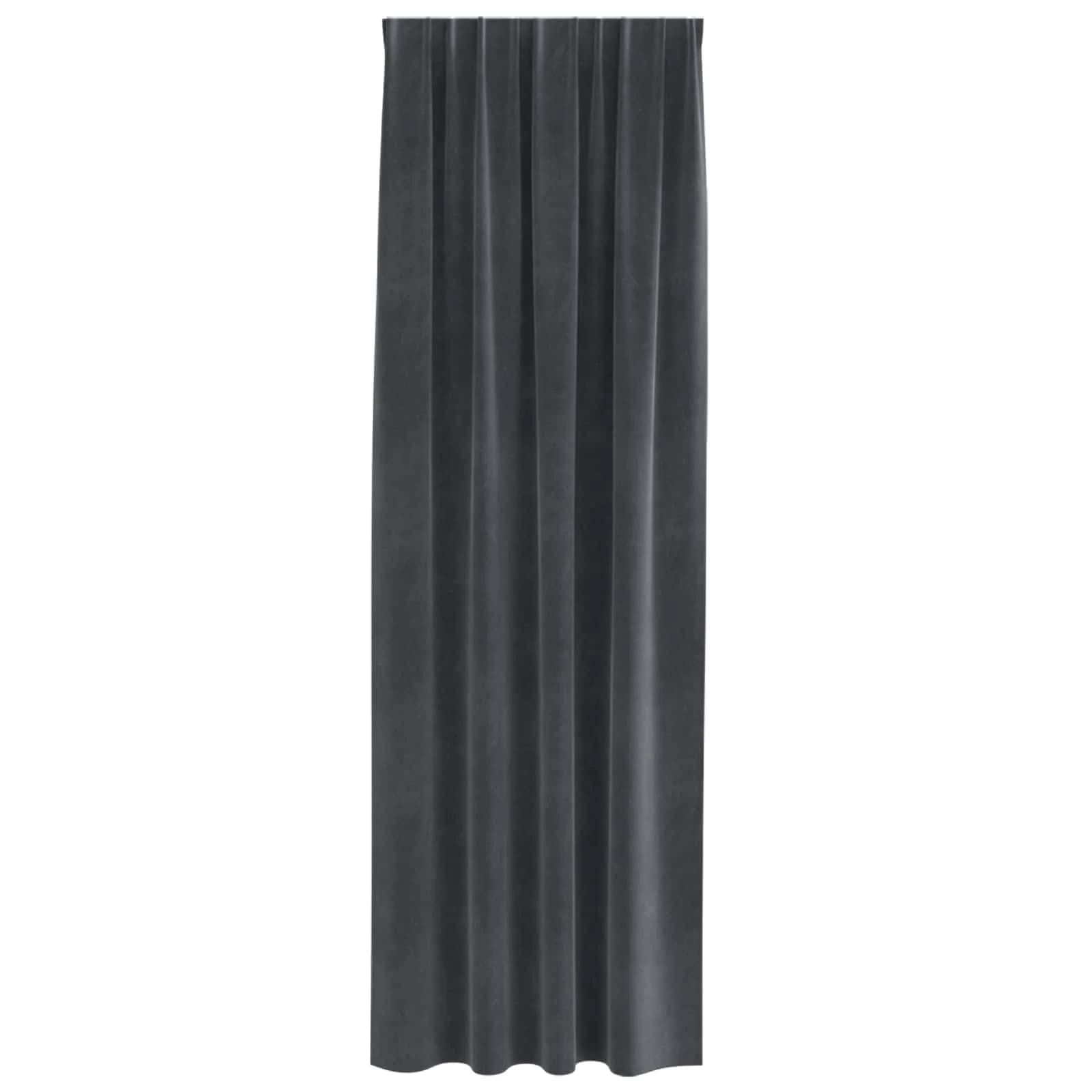 Zatemnitvene zavese 2 kos Svetlo siva 140 x 260 cm Žamet - slika 4