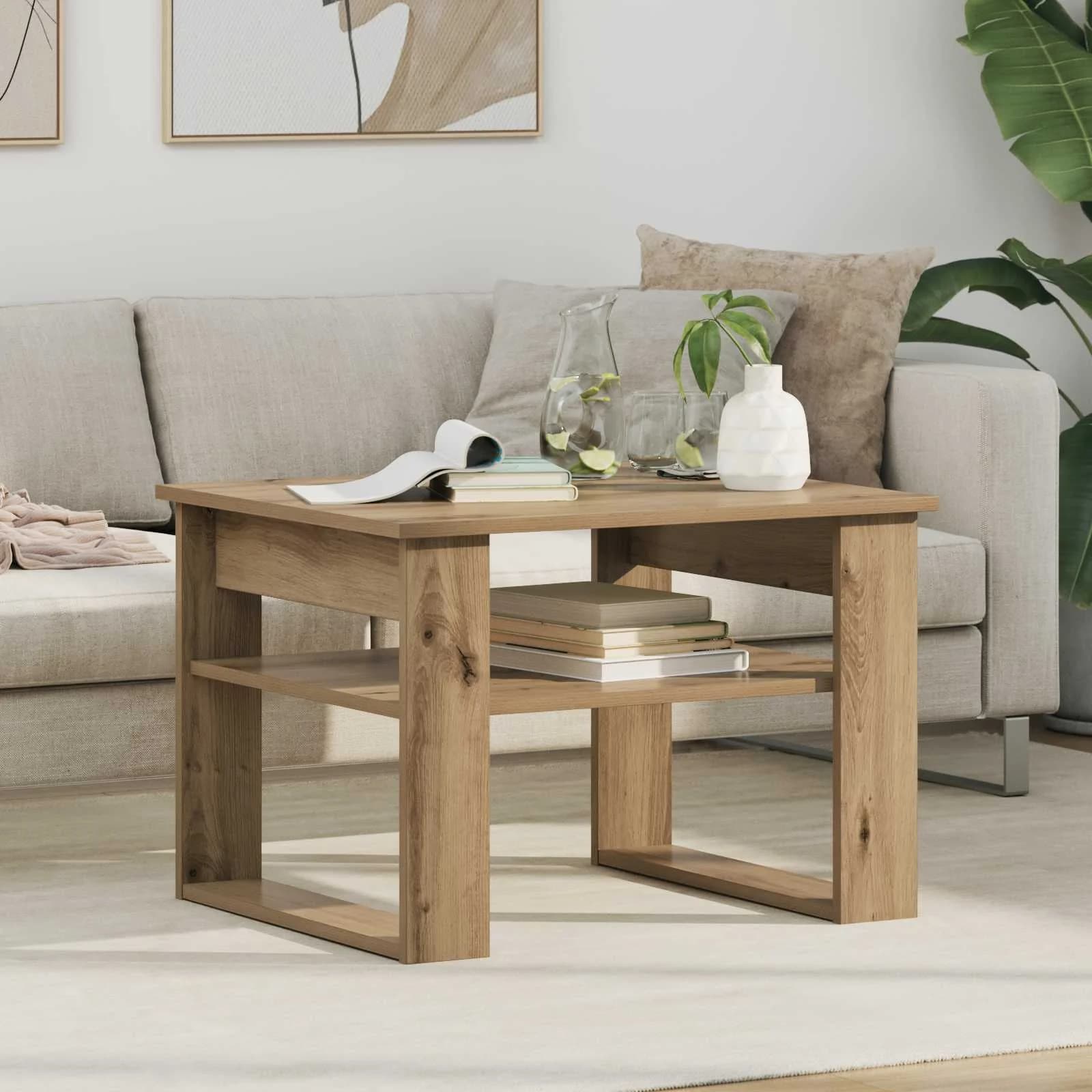 Klubska miza Umetni hrast 64 x 54 x 44 cm Inženirski les