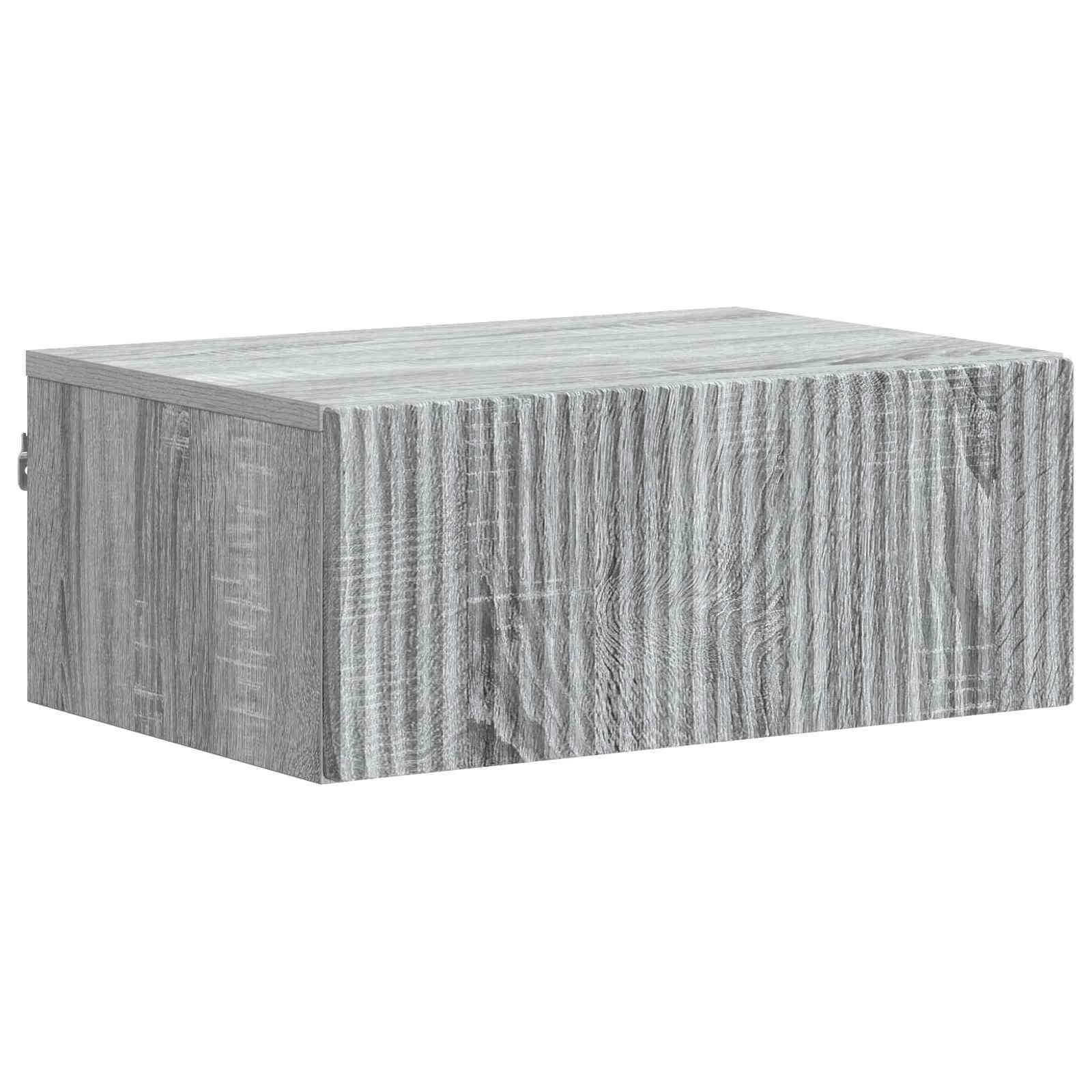 Stenski nočni omarici 2 kos Siva Sonoma 49 x 34,5 x 20 cm - slika 5