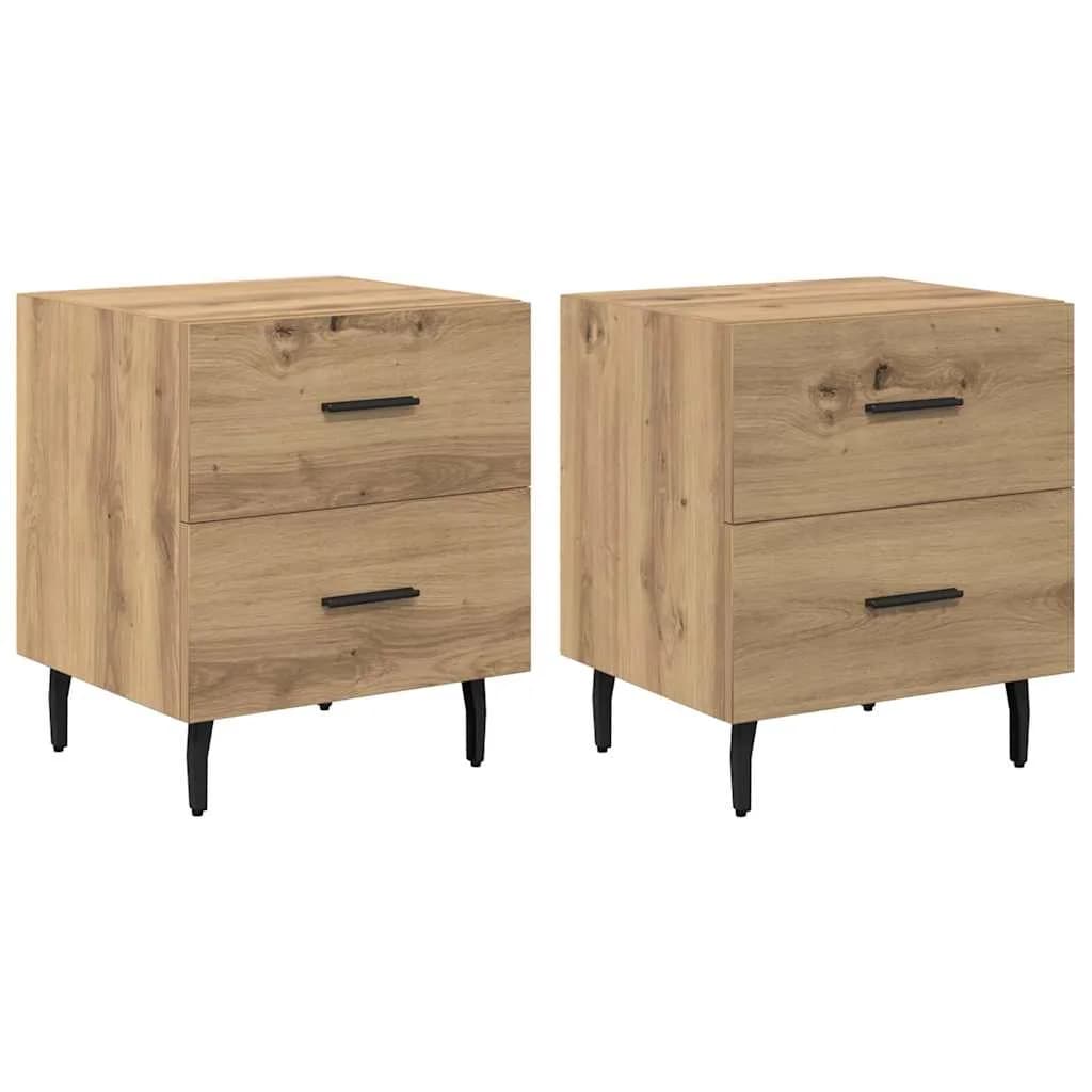 Nočna omarica 2 kos Umetni hrast 40 x 35 x 47,5 cm - slika 2