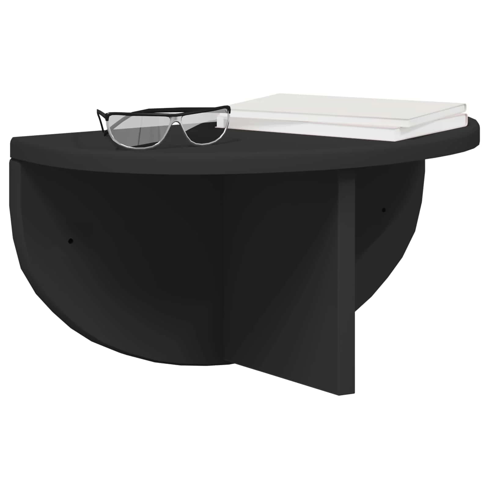 Stenska polica Montaža za steno Črna 38 x 19 x 19 cm - slika 3