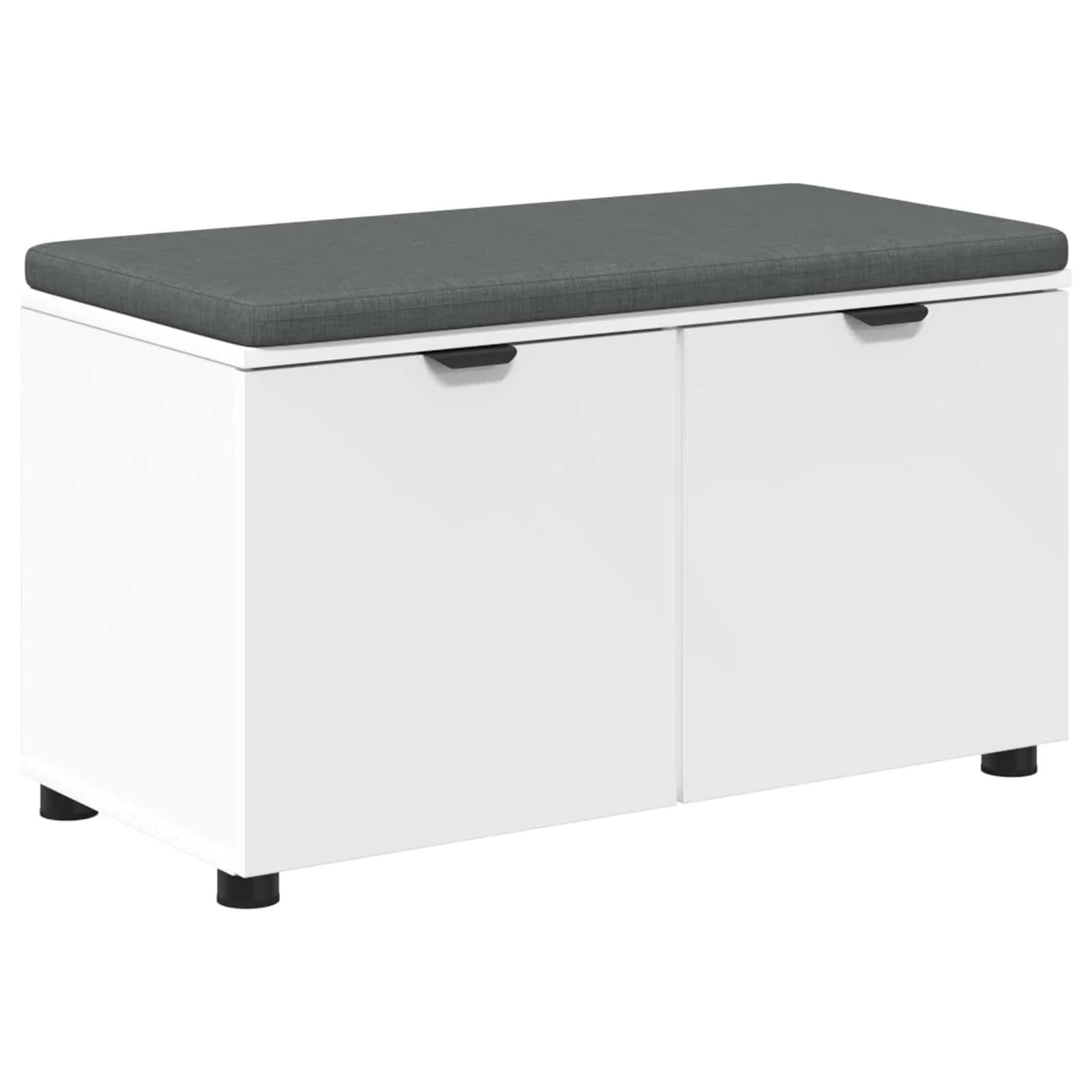 Haldna klop Bela 80 x 38 x 46 cm Oblikovan Les in Tkanina - slika 2