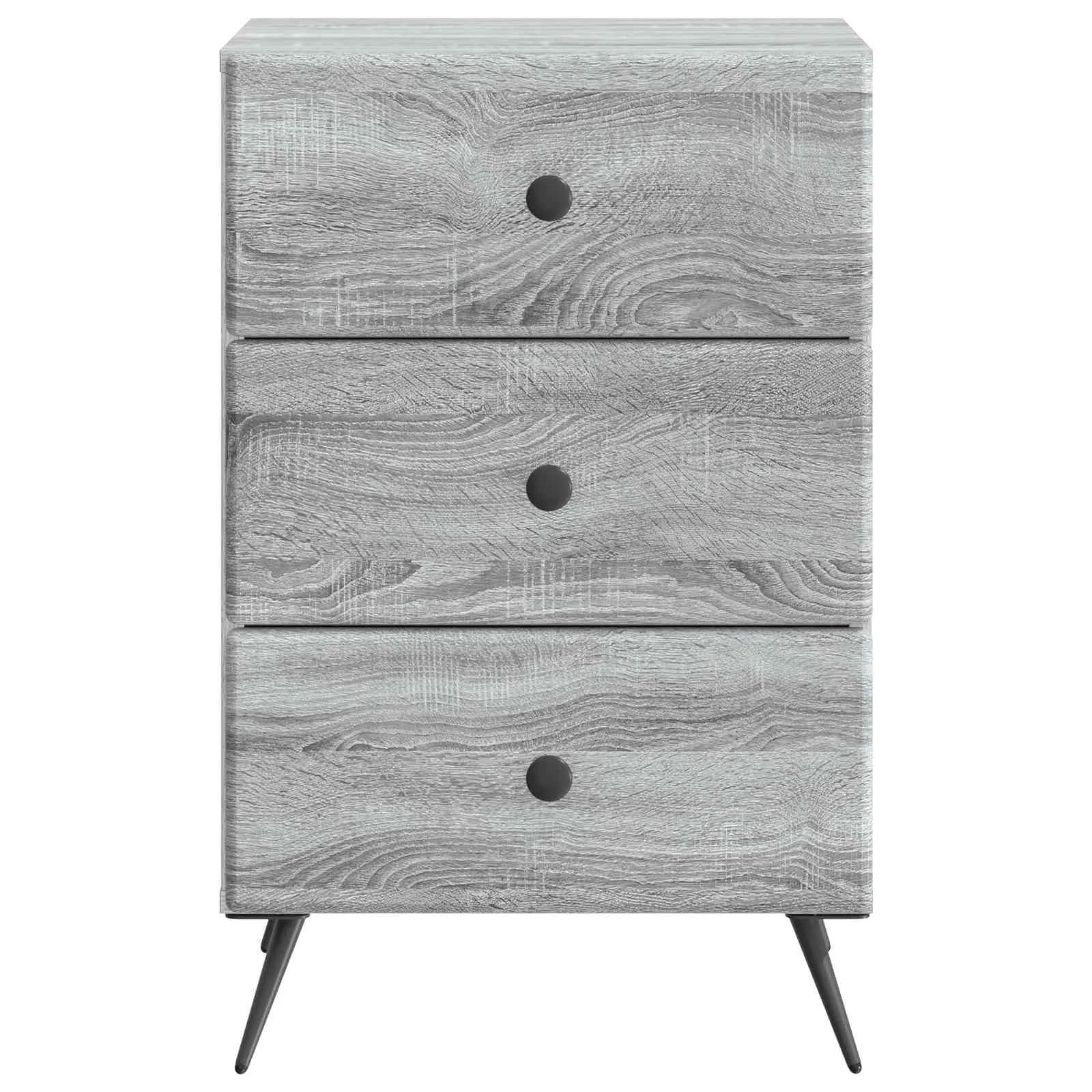 Nočna omarica Siva Sonoma 43 x 41 x 66,5 cm Inženirski les - slika 5