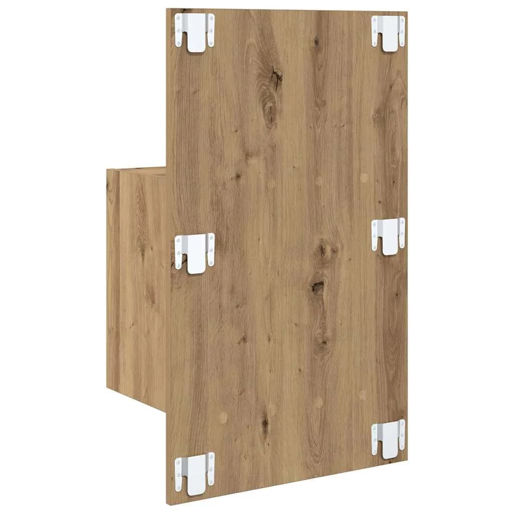 Stenska nočna omarica 2 kos Umetni hrast 48,5 x 32,5 x 80 cm - slika 9
