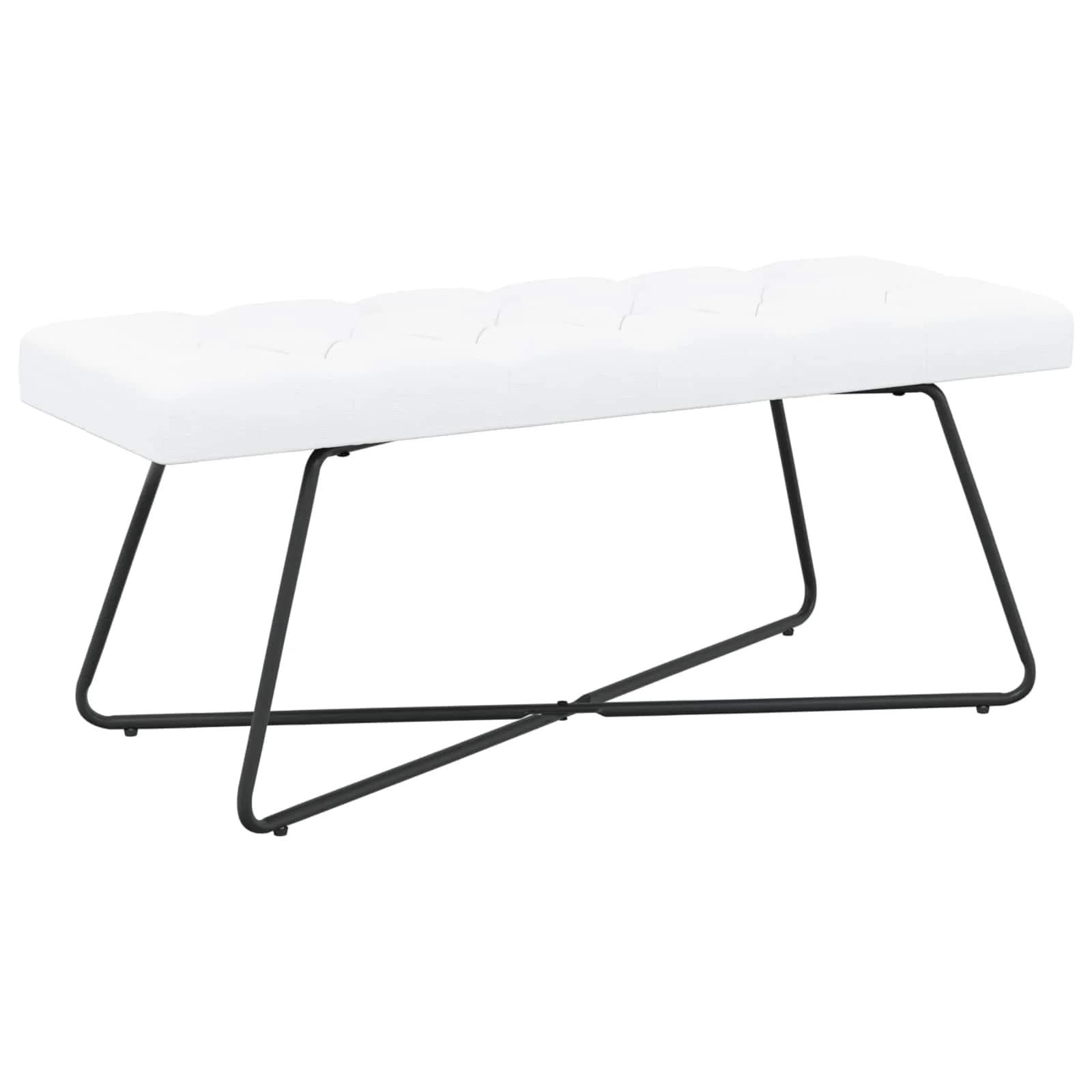 Klop s gumbnim oblazinjenjem Bela 110 x 40 x 46 cm Blago - slika 2