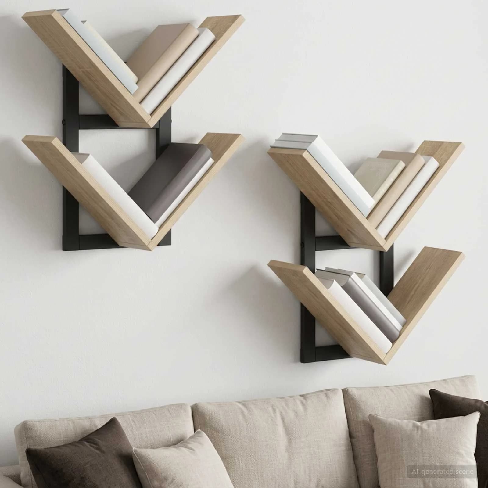 PrFloating Shelf 2 kos Sonoma hrast 43 x 15 x 47 cm
