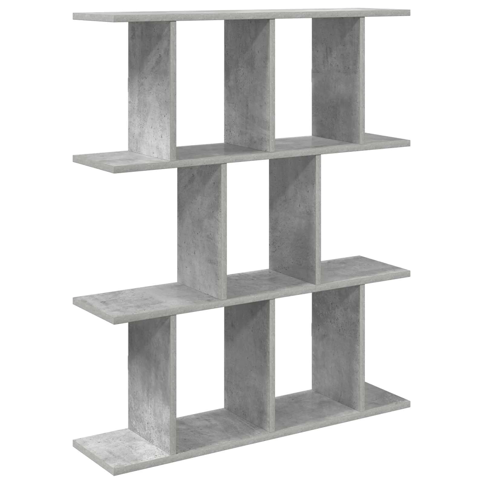 Stenska polica Betonsko siva 80 x 20 x 96 cm Inženirski les - slika 2
