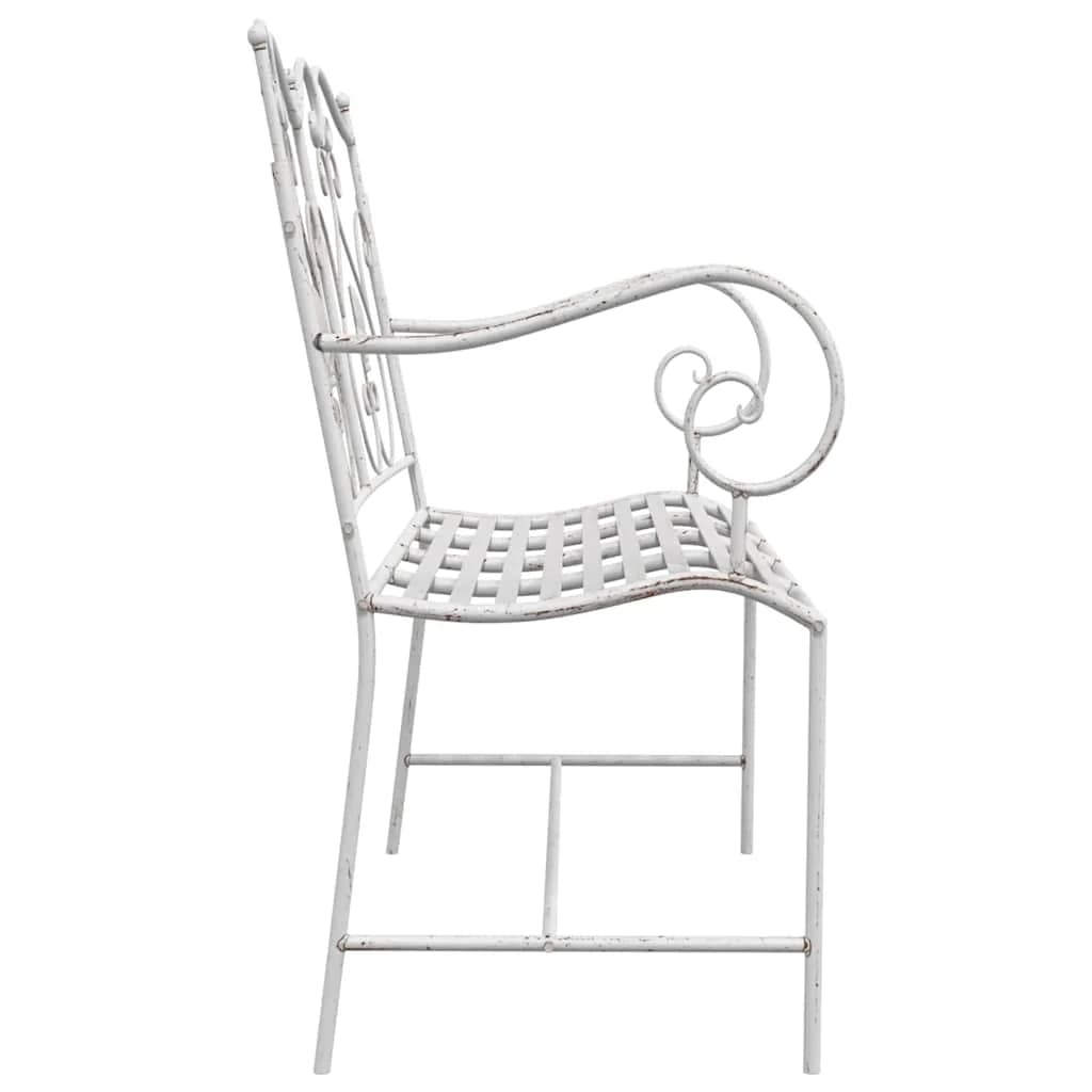 Vrtna klop Antik bela 104 x 54 x 93 cm Jeklo - slika 5