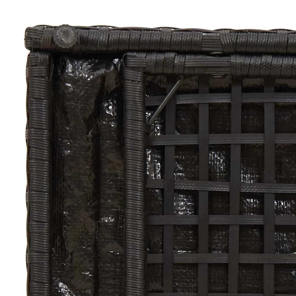 Škatla za blazine Črna 50 x 50 x 50 cm poli ratan - slika 10