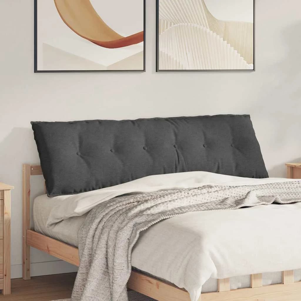 Poglavni vzglavnik Temno siva 160 x 50 cm Žametna tkanina