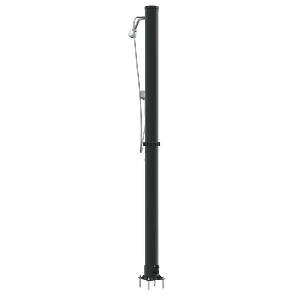 Zunanja sončna prha Črna 217 cm PVC in aluminij - slika 7