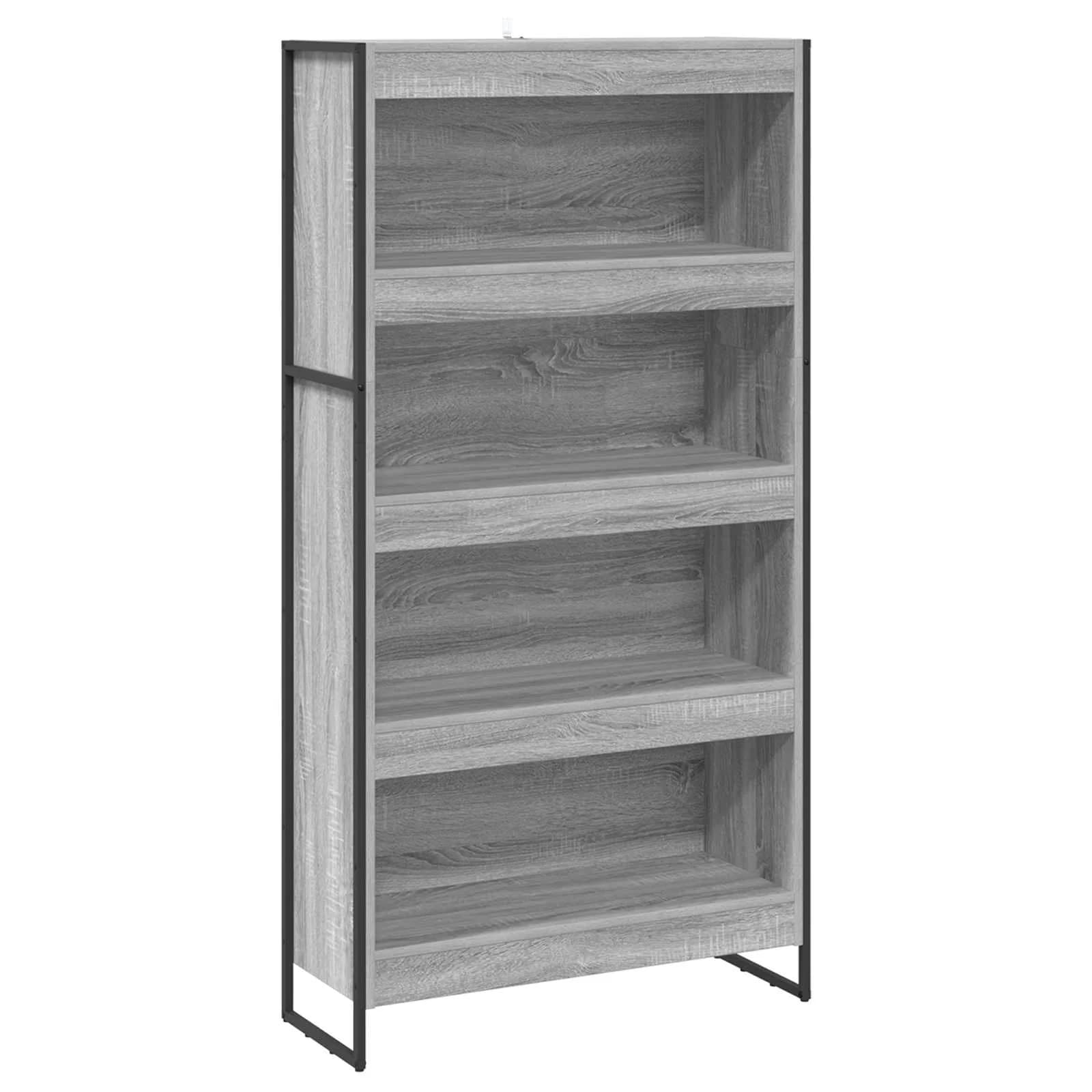 Knjigovni omar 80 x 30 x 155 cm Inženirski les Siva Sonoma - slika 2