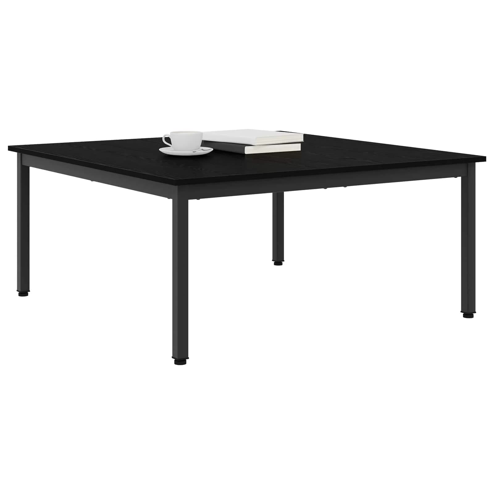 Klubska miza Črna Orehovina 100 x 100 x 45 cm Inženirski les - slika 3