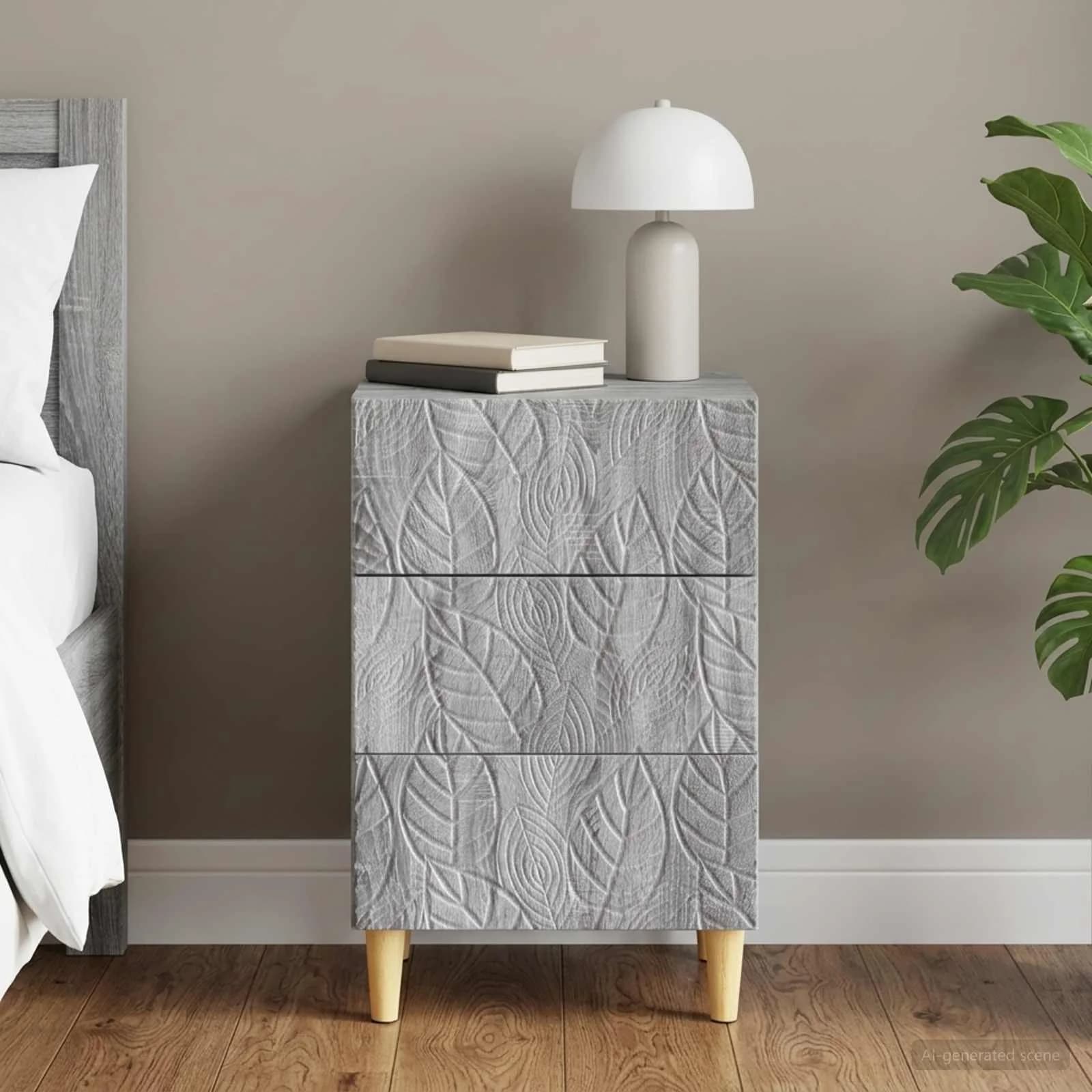 Nočna omarica Siva Sonoma 43 x 39,5 x 66,5 cm Inženirski les