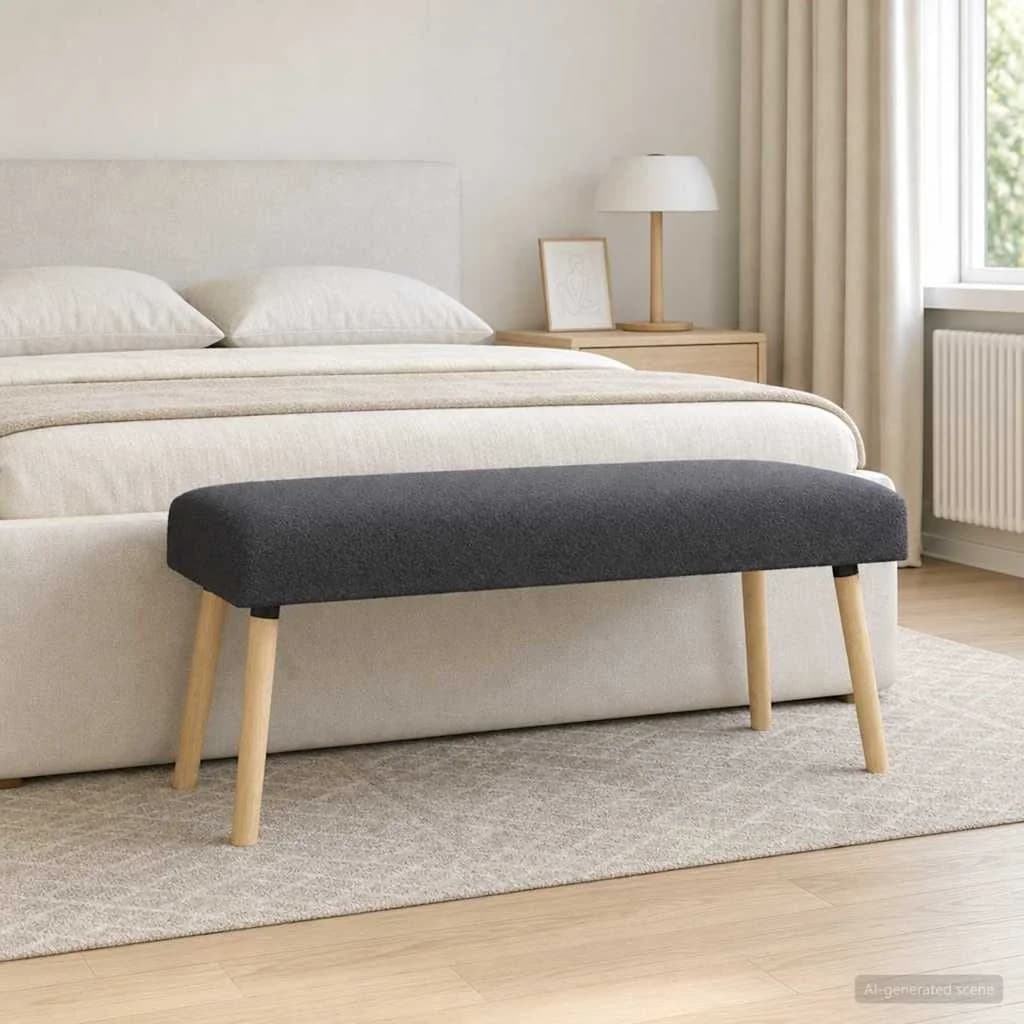 klop Enobarvno Temno siva 110 x 40 x 46 cm Bouclé - slika 3