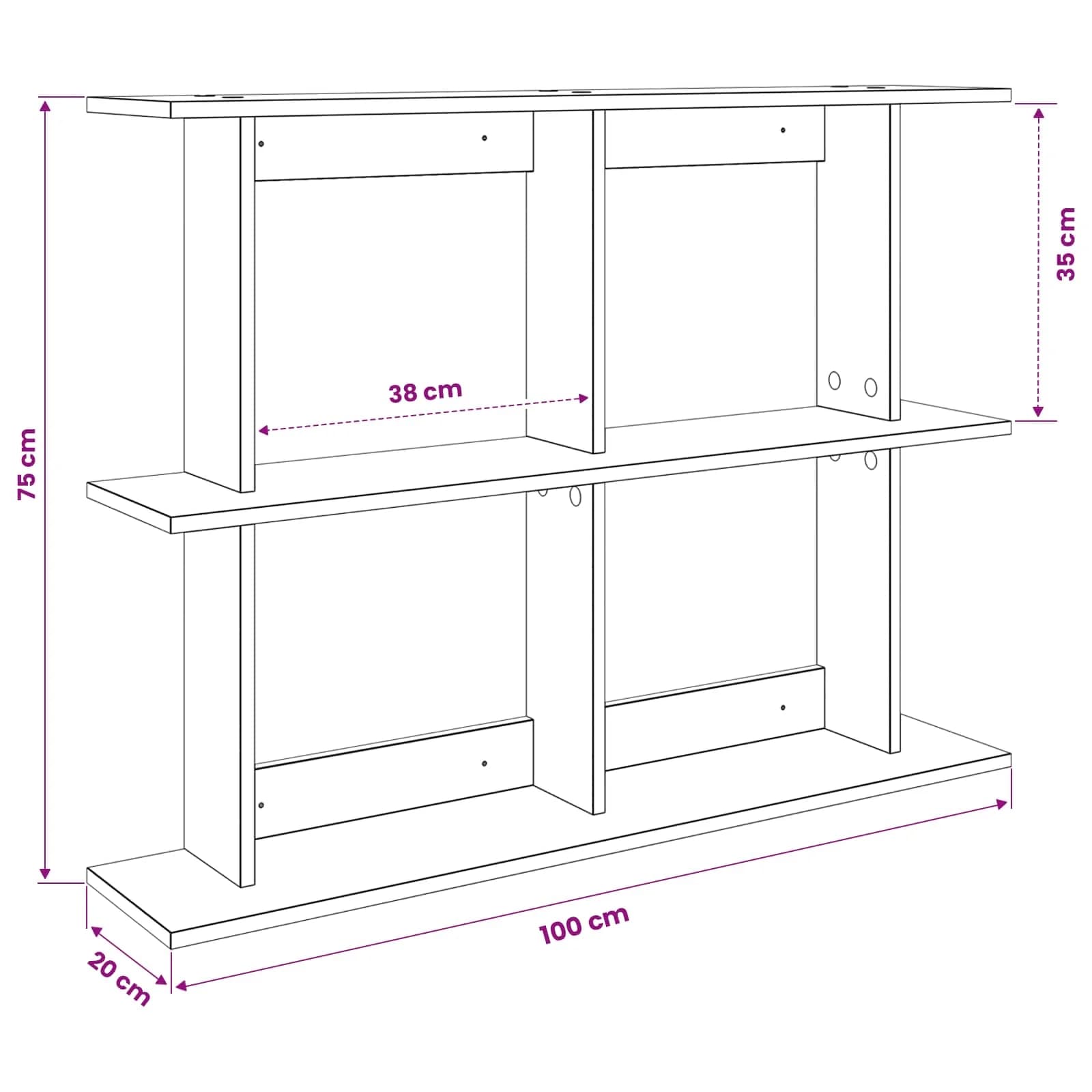 Stenska polica Montaža za steno Siva Sonoma 100 x 20 x 75 cm - slika 8
