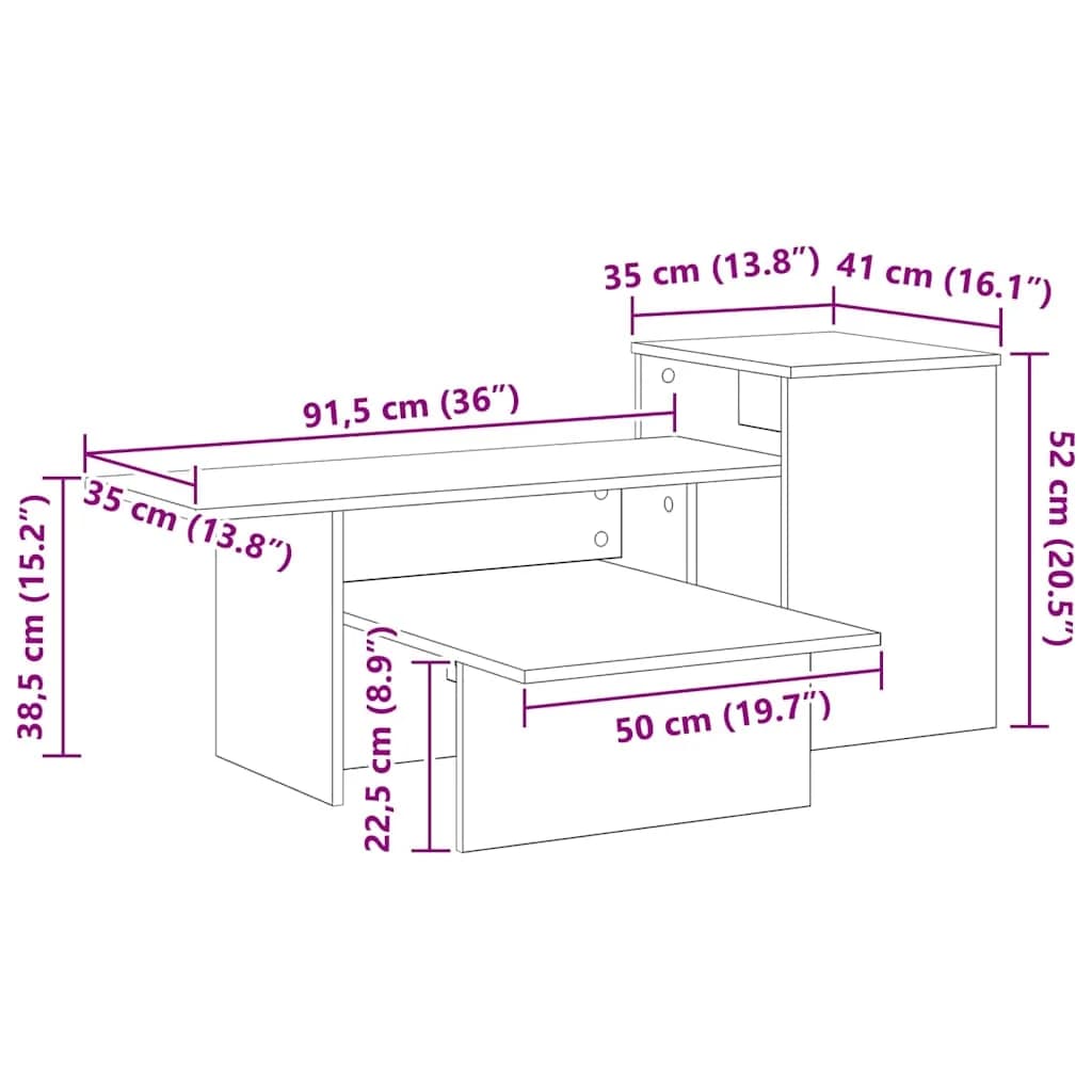 Konzolna miza Bela 91,5 x 35 x 38,5 cm Inženirski les - slika 12
