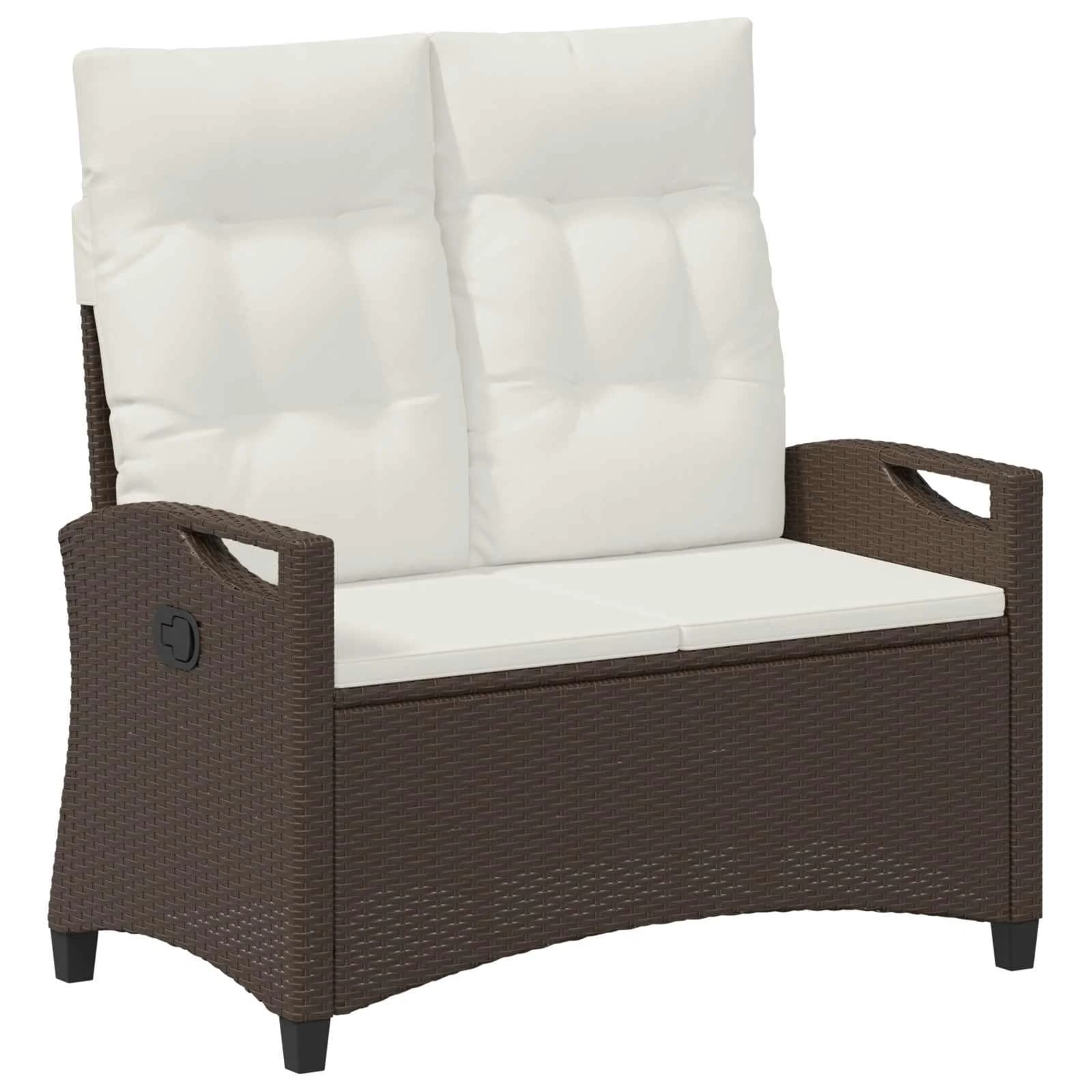 Vrtna klop Rjava in krem 105 x 60 x 112 cm Jeklo in poliestren - slika 2